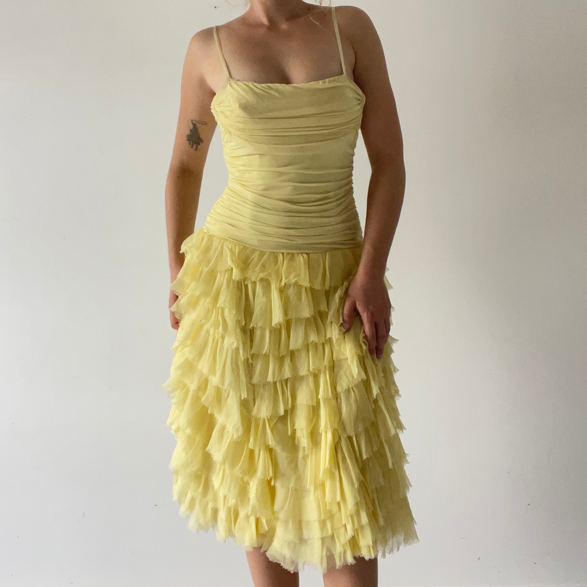 BCBG Silk Ruffle Dress | S