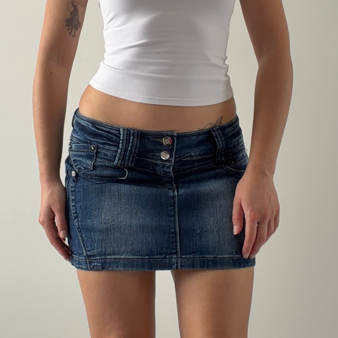 Gourd Jeans Micro Mini Denim Skirt | XS