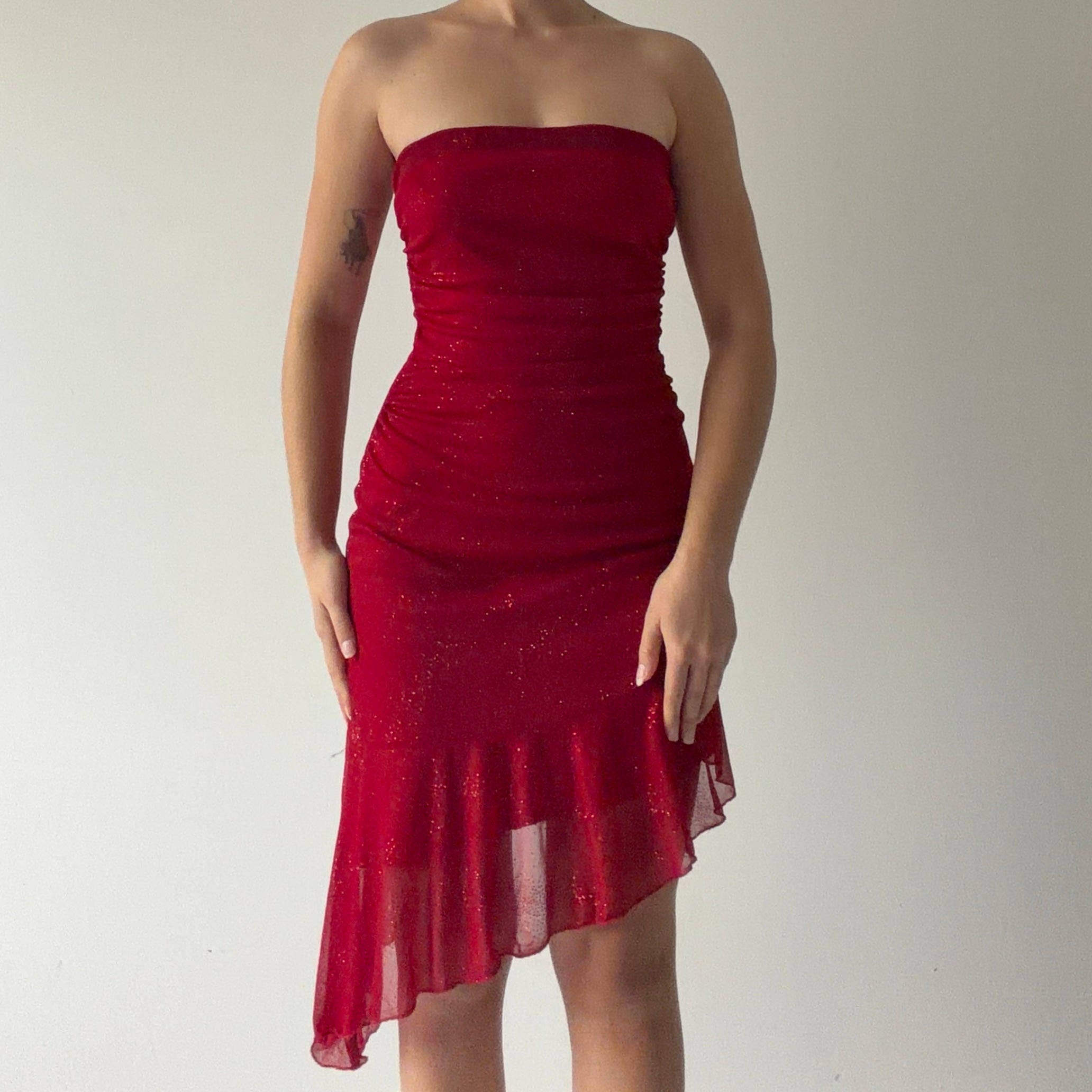 Mariposa Strapless Asymmetric Dress | S