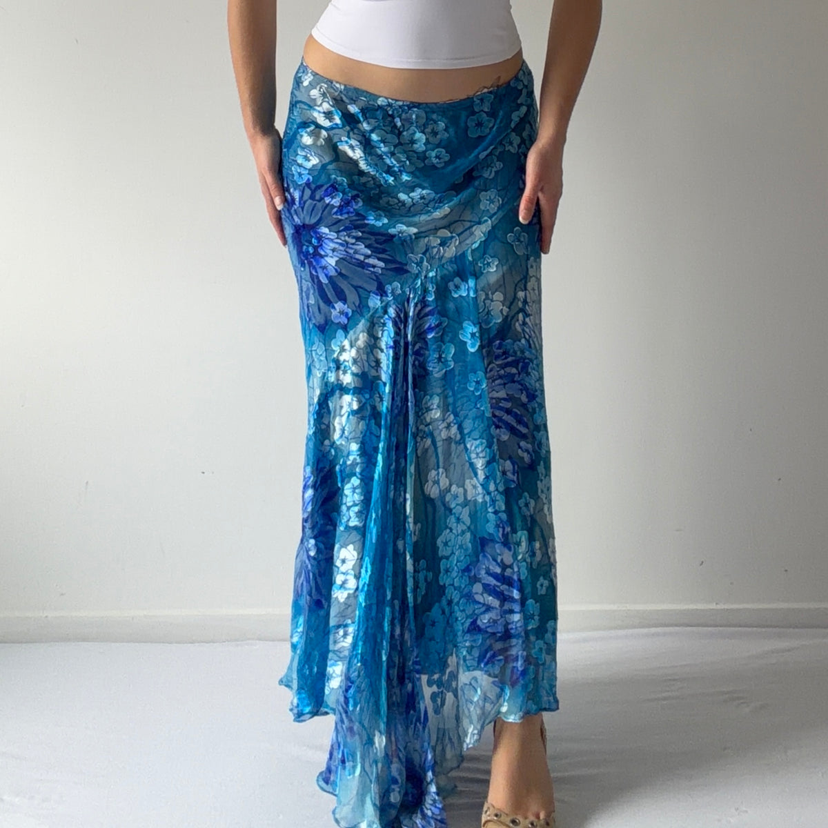 Daveport Silk Maxi Skirt | L