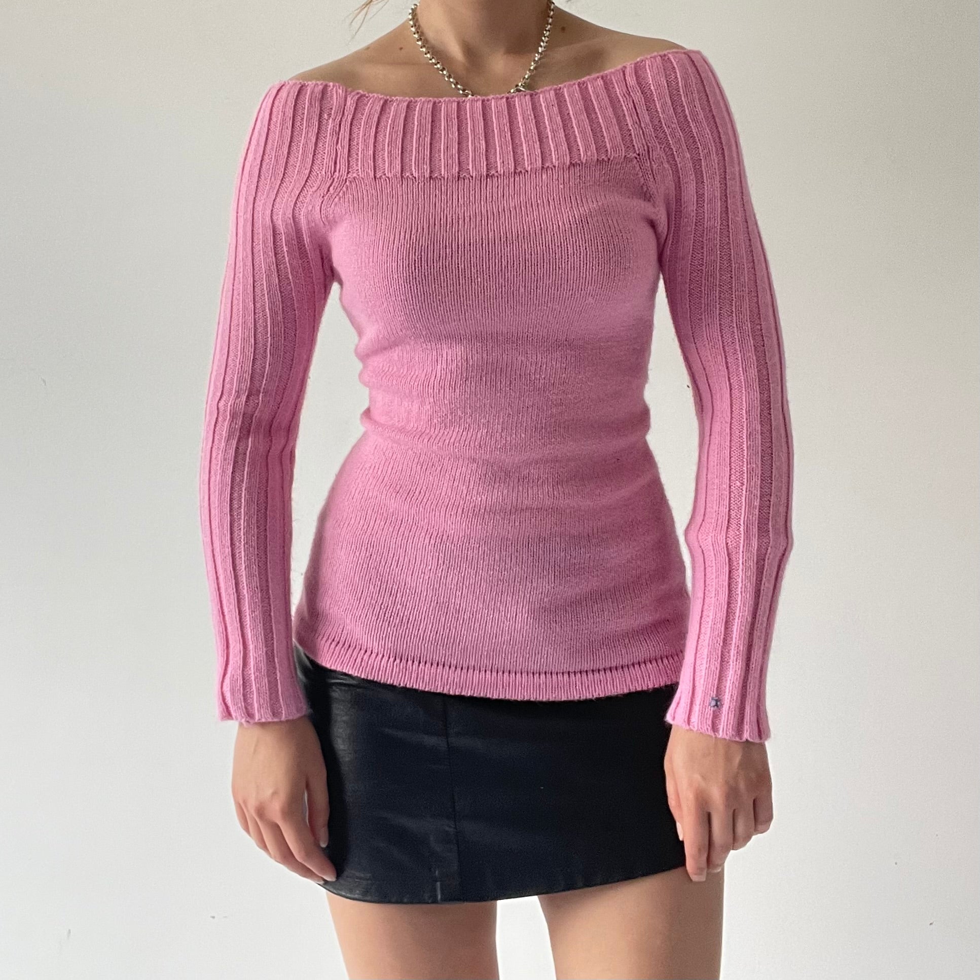 00s Boat Neck Knit Top | 8-10