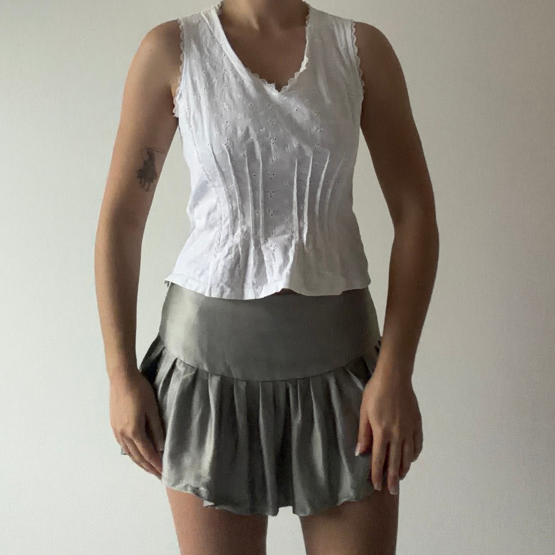 Powerline Embroidered Cami Prairie Top | S