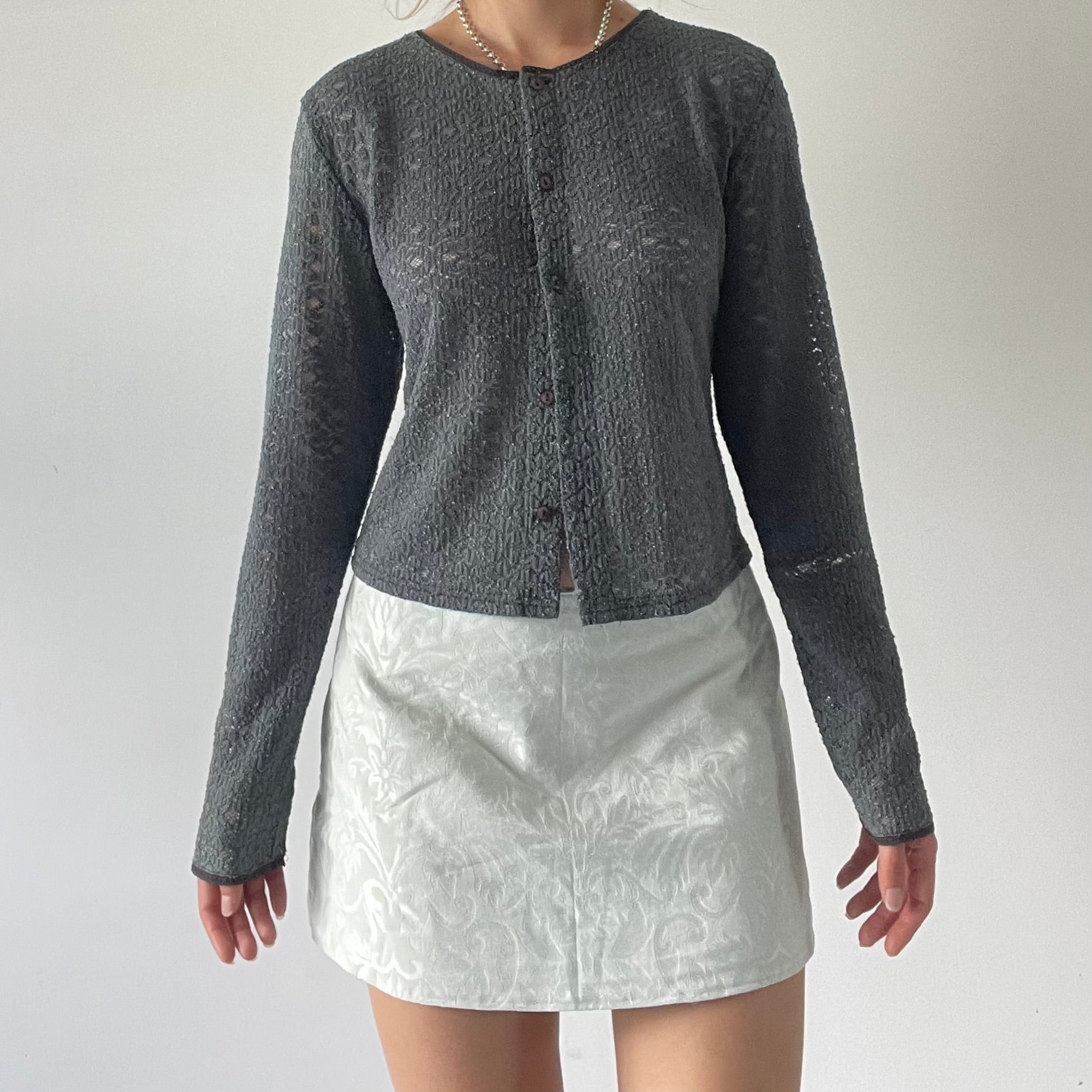 90s Max Lace Cardigan Top | 10-12