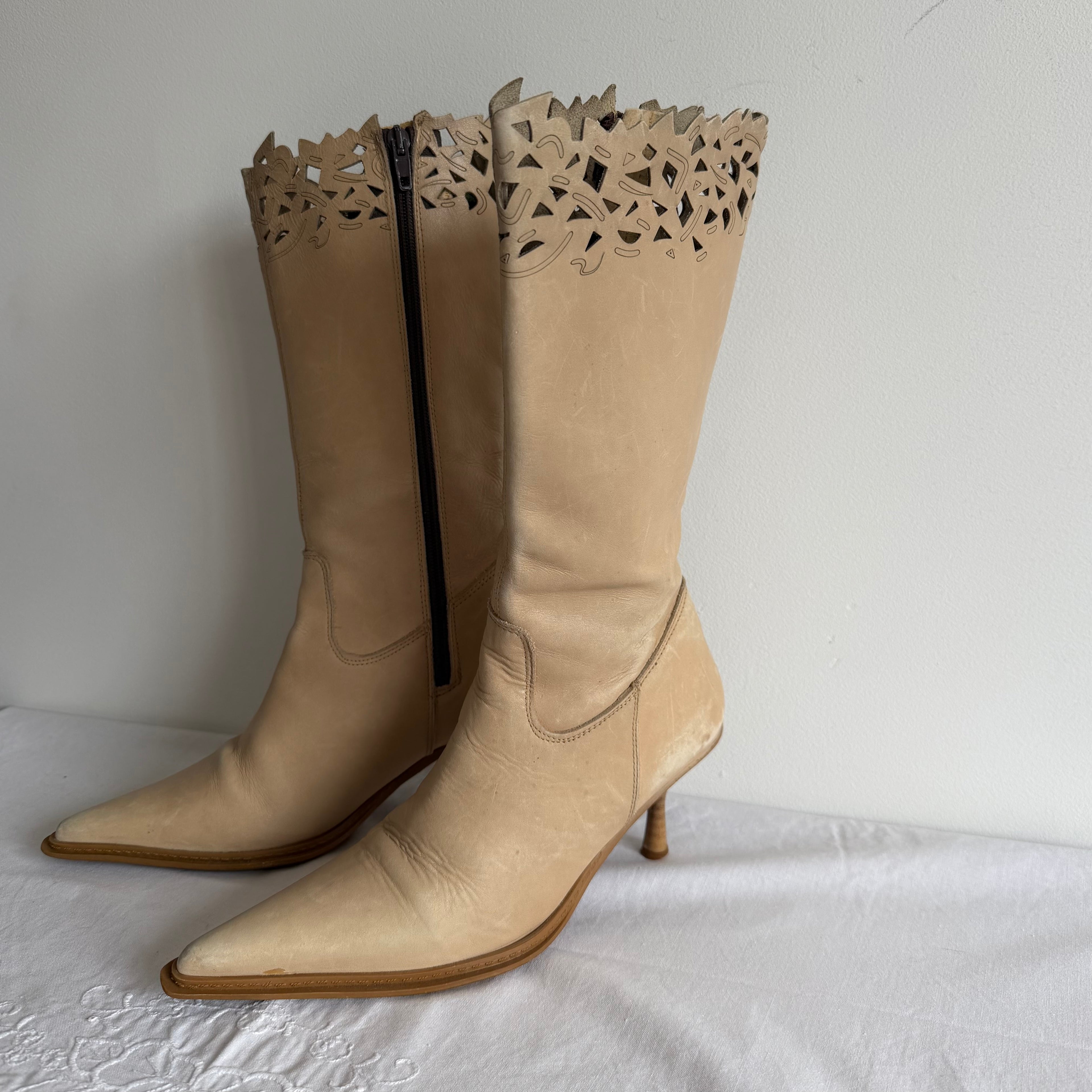 Mustang Leather Stiletto Boots | Made in Spain | EU 36 / US 5 / UK 3