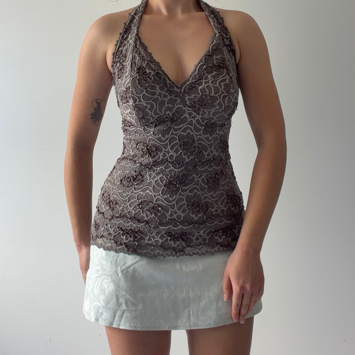 Le Chateau Beaded Halter Top | 8-10