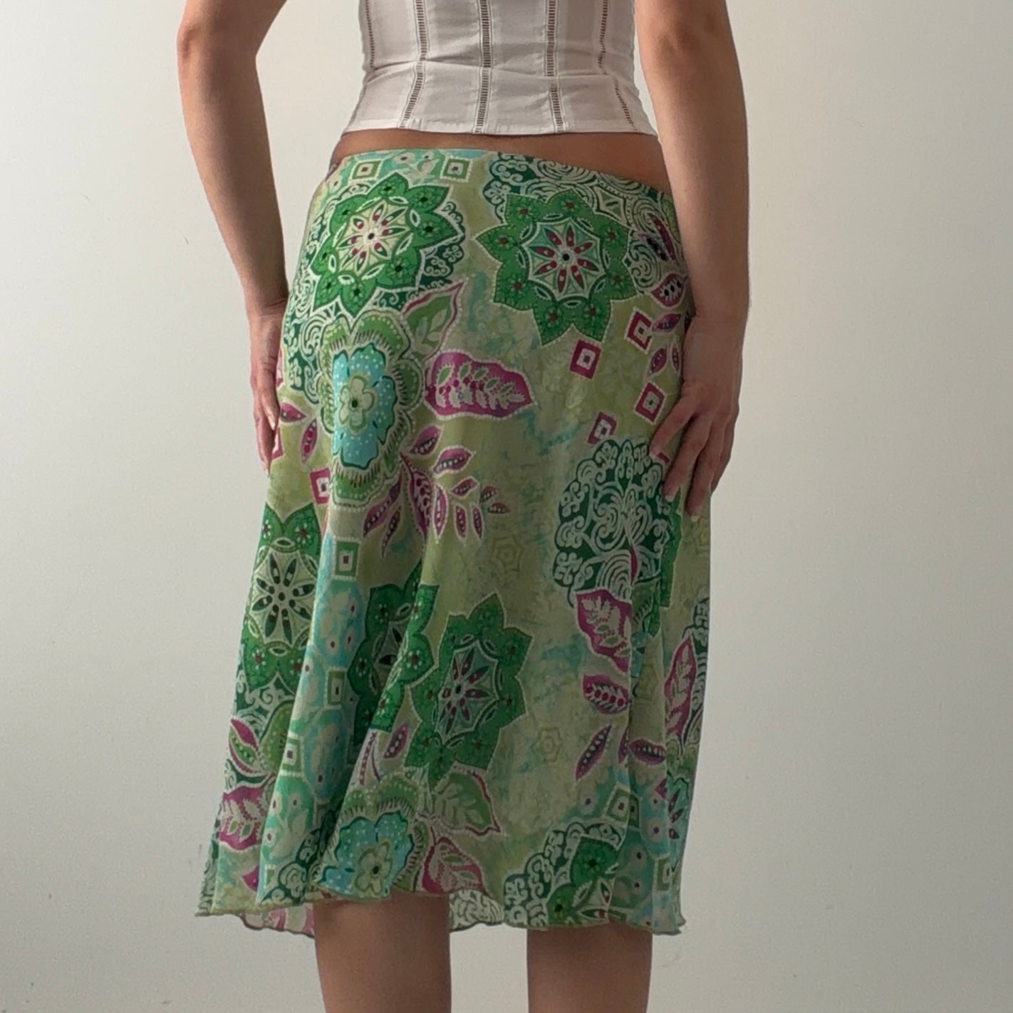 Iz Byer Midi Skirt | Green | 8-10