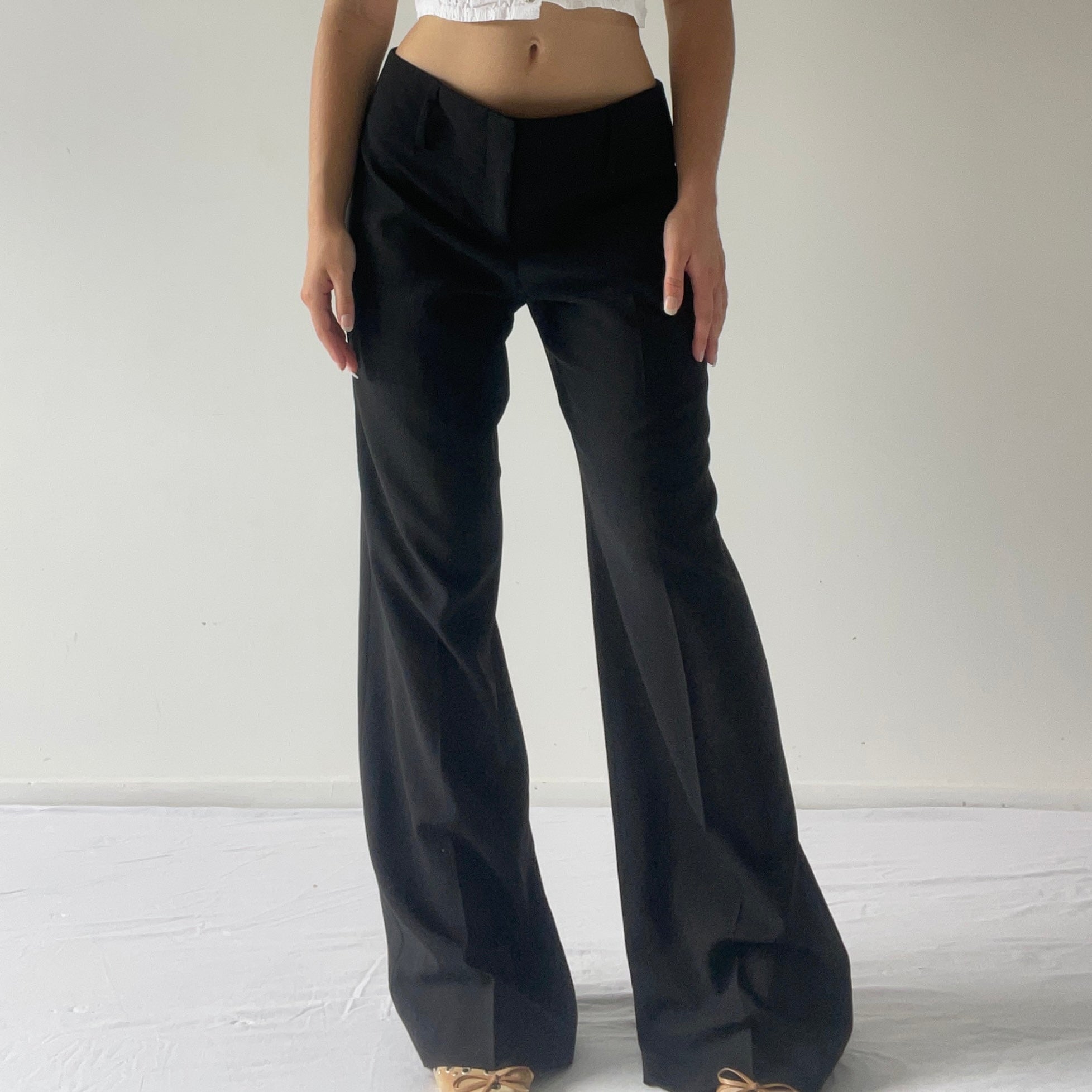 Cue Wool Wide Leg Pants | M