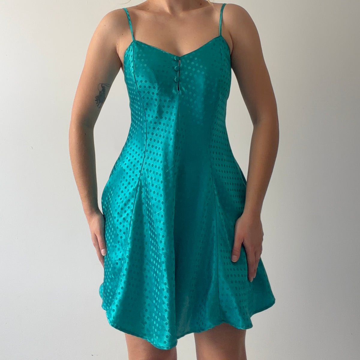 Inner Most Satin Polka Dot Slip | S