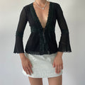 Mesh Beaded Babydoll Top | 8-10