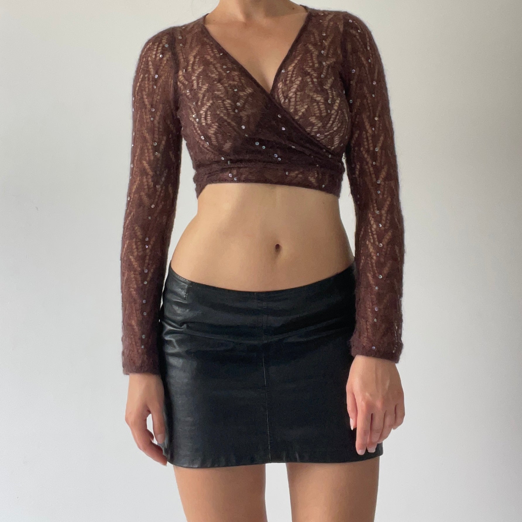 Monsoon Mohair Sequin Tie Top | XS