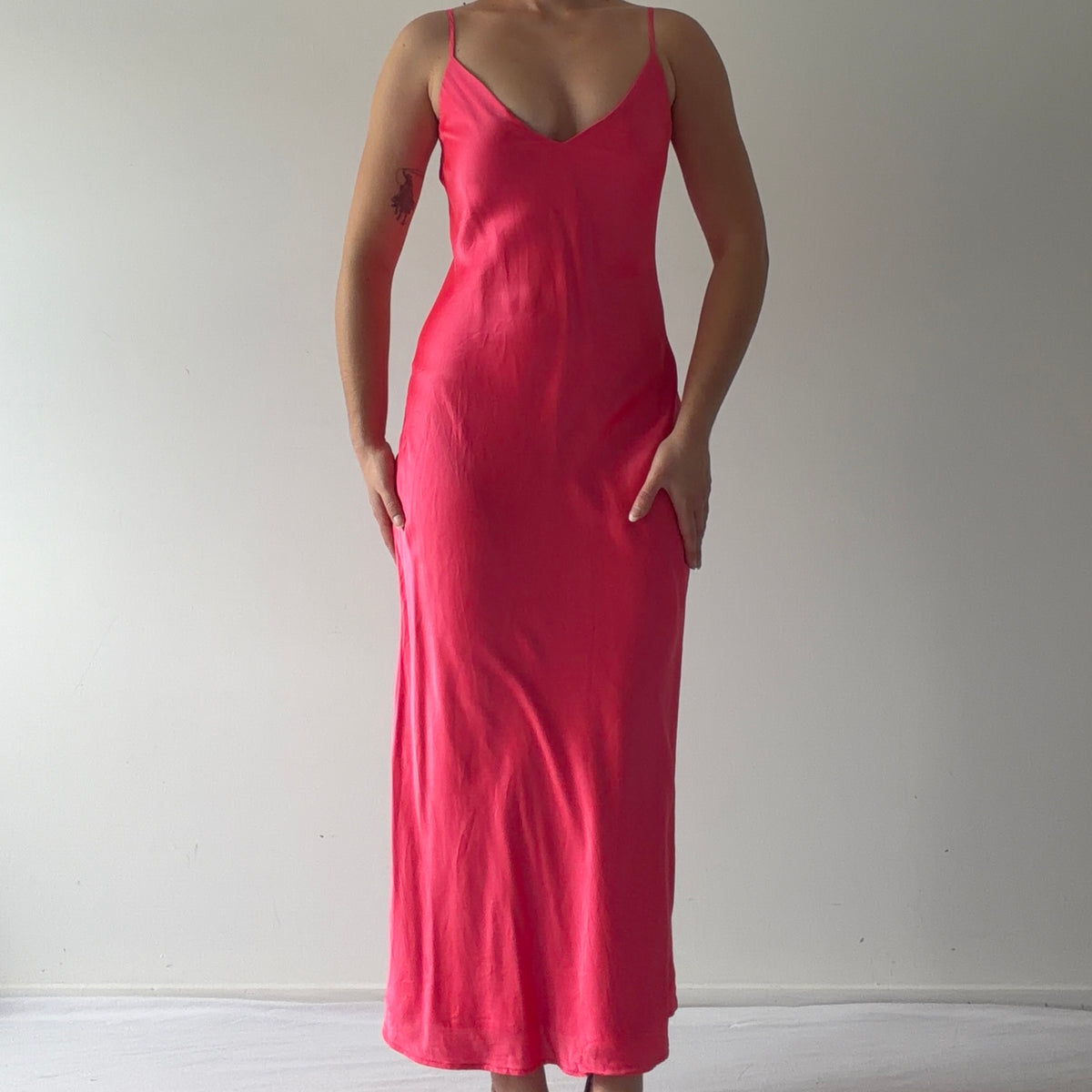 L'agence Iridescent Pink Maxi Dress | M