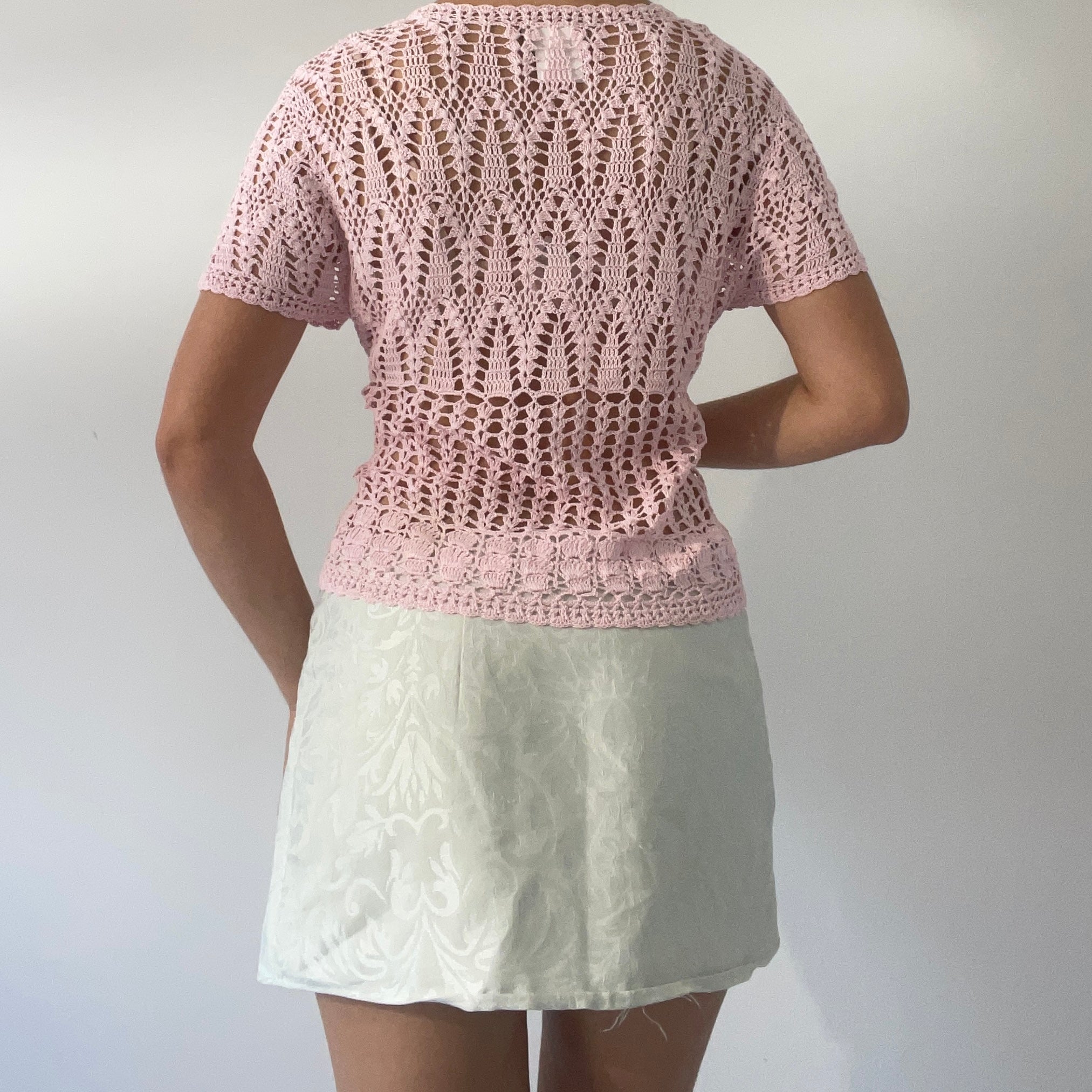 Crochet Tie Cardi Top | S-M