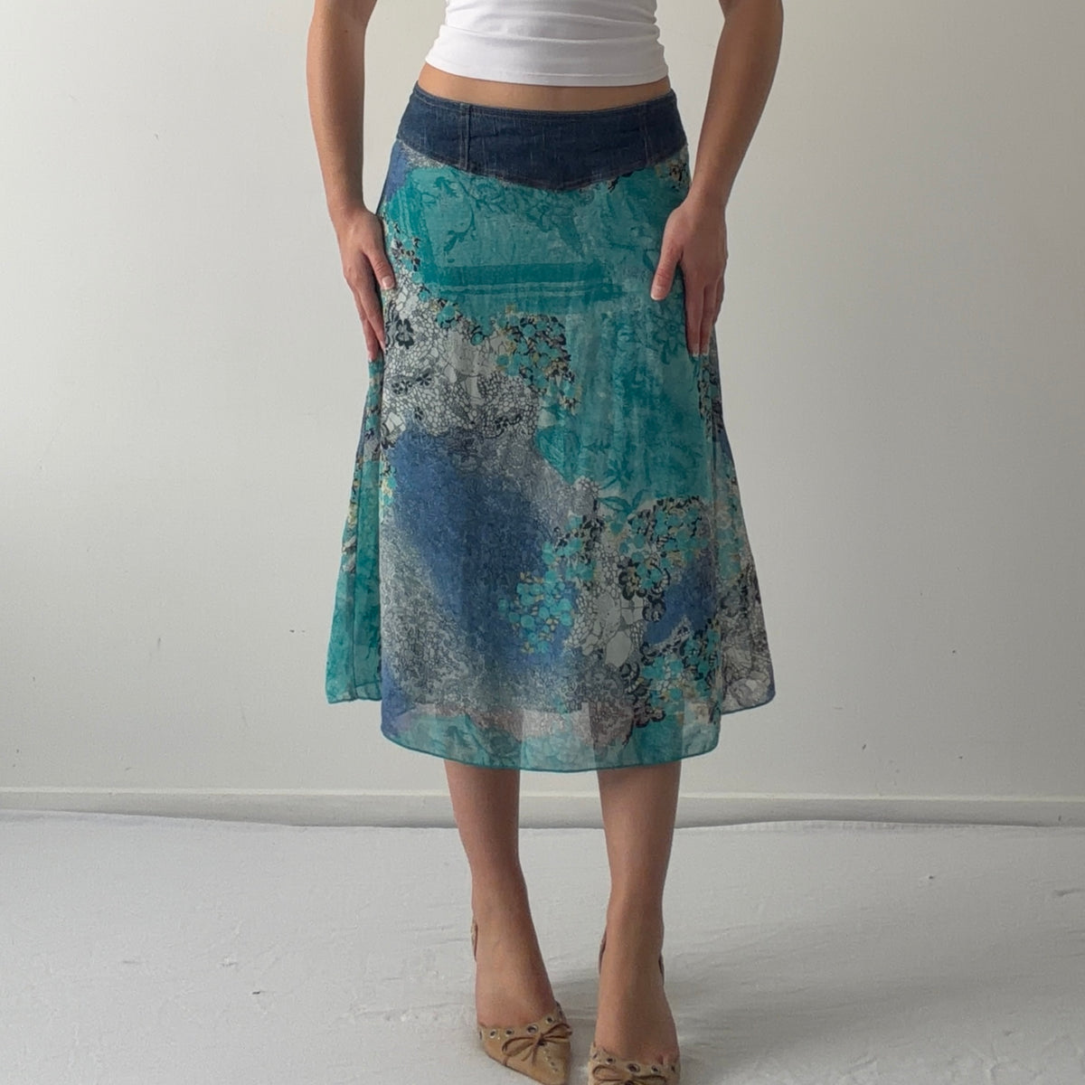 Paisley Midi Skirt | Made in USA | M