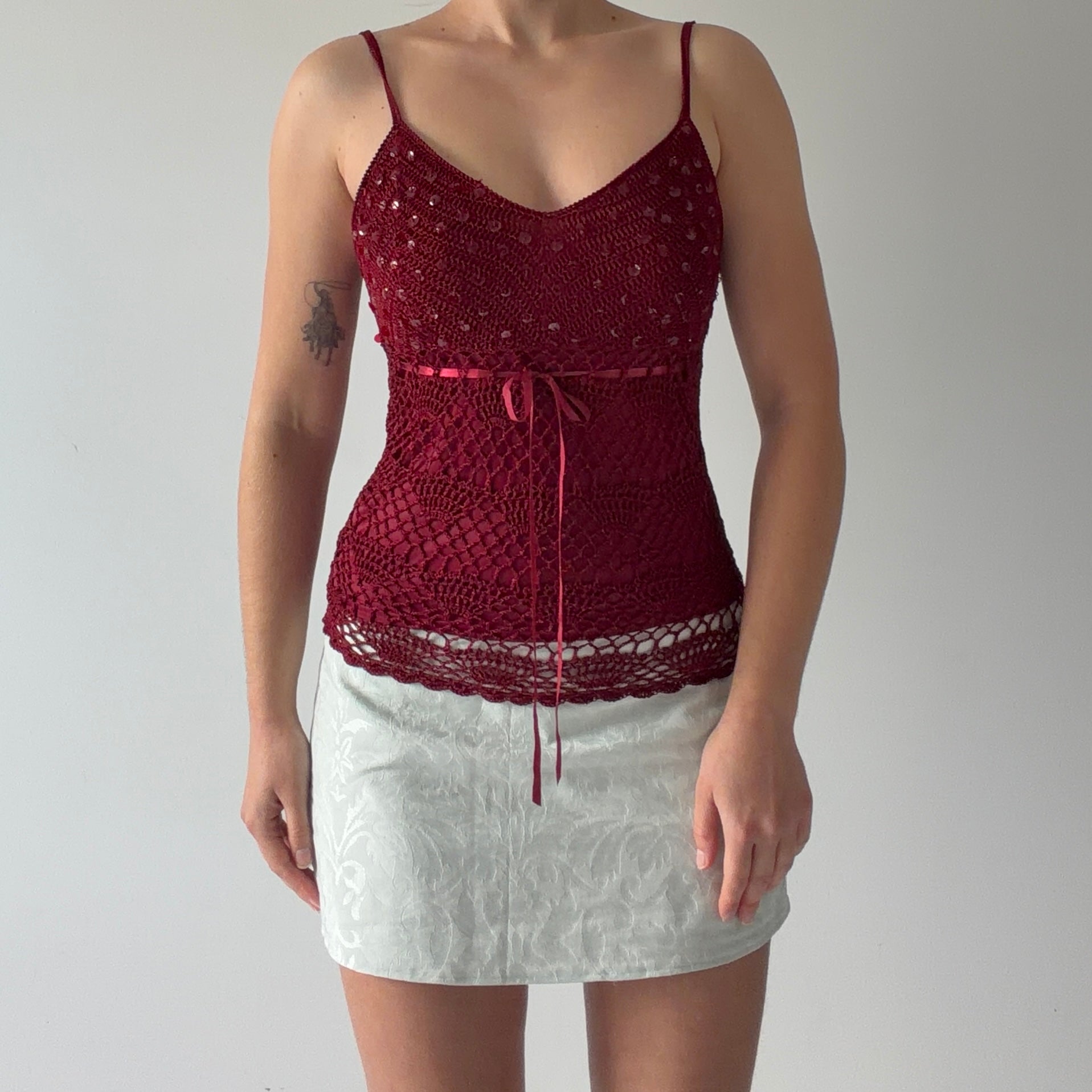 Vittorio Crochet Sequin Cami | S/M