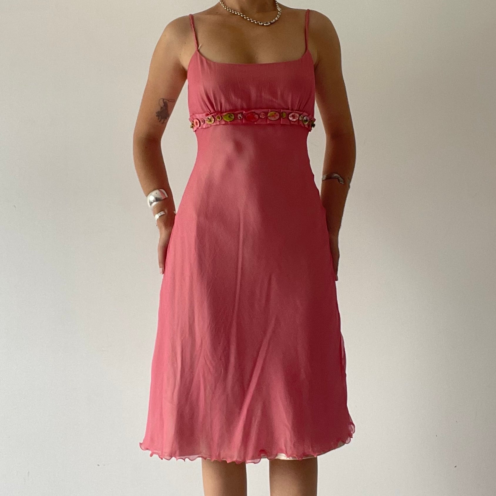 Silk Babydoll Midi Dress | XS