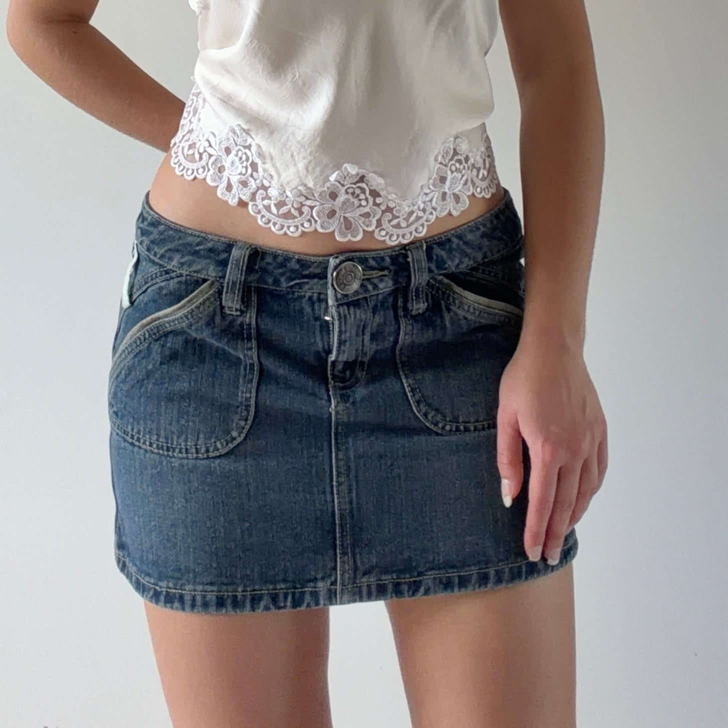 C.R.M Denim Micro Mini Skirt | S