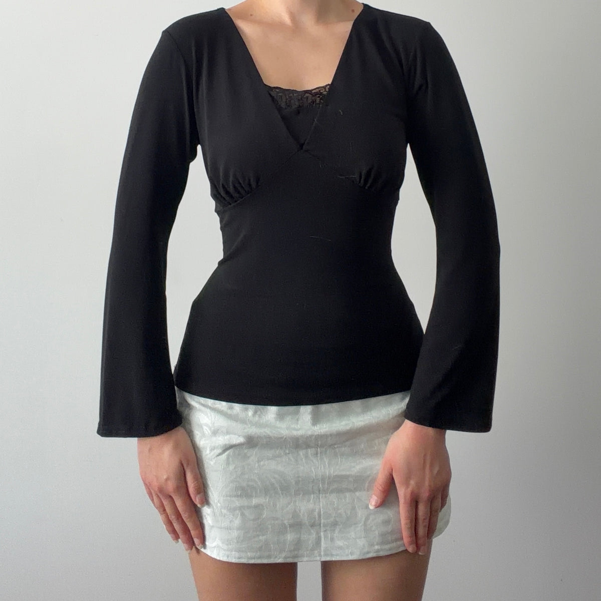 Wrapper Bell Sleeve Top | M