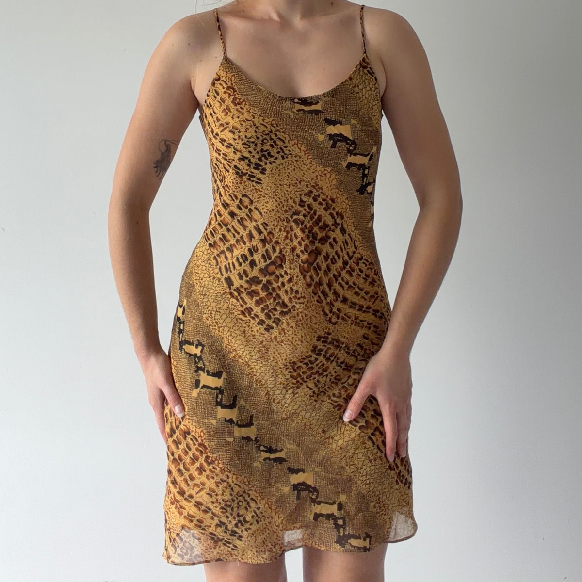Snake Print Midi Dress | M
