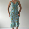 Tissaia Paisley Ruffle Midi Dress | M