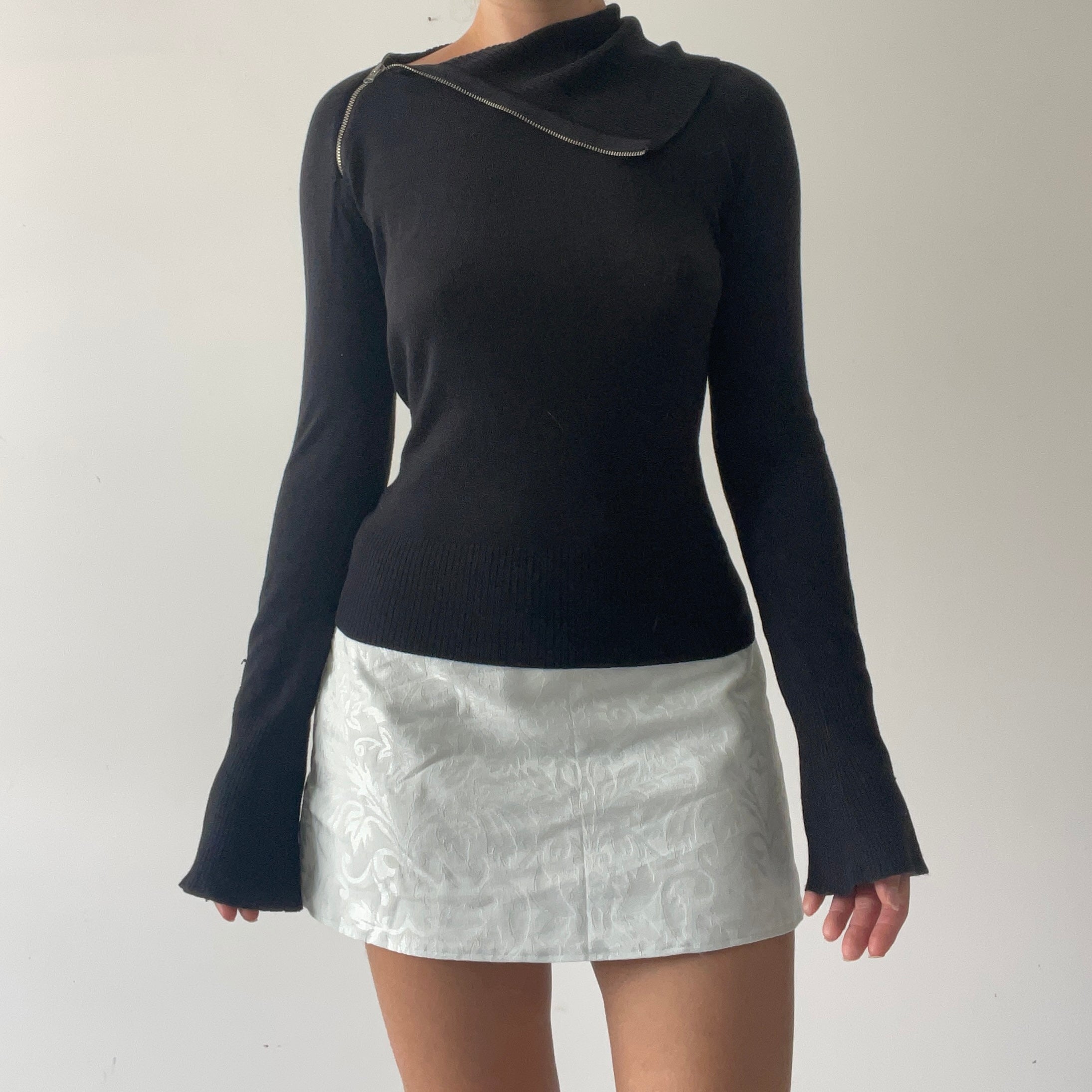 Cue Asymmetric Wool Knit | 6-8