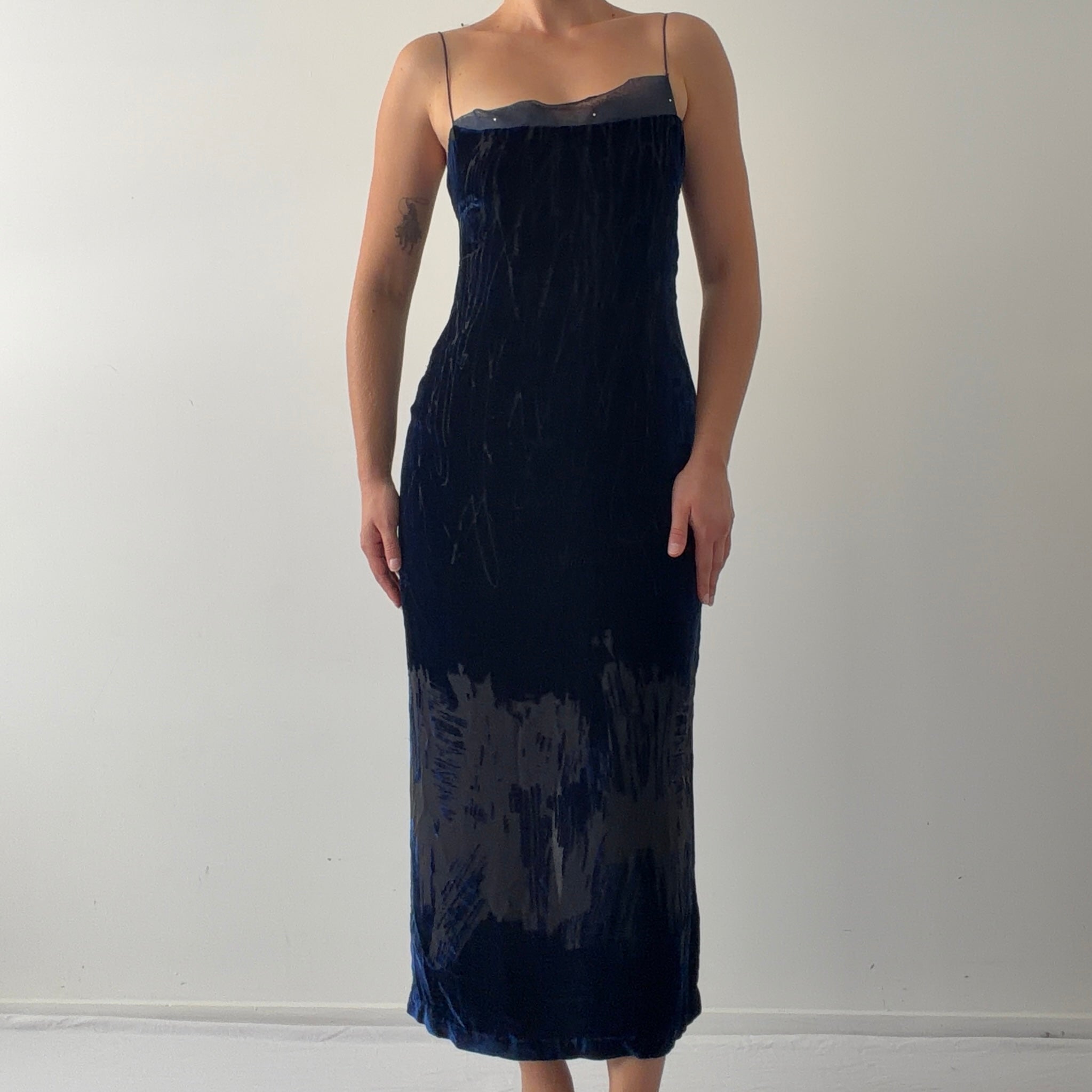 90s Me by Malcom Velvet Burnout Midi Dress | Made in Australia | M