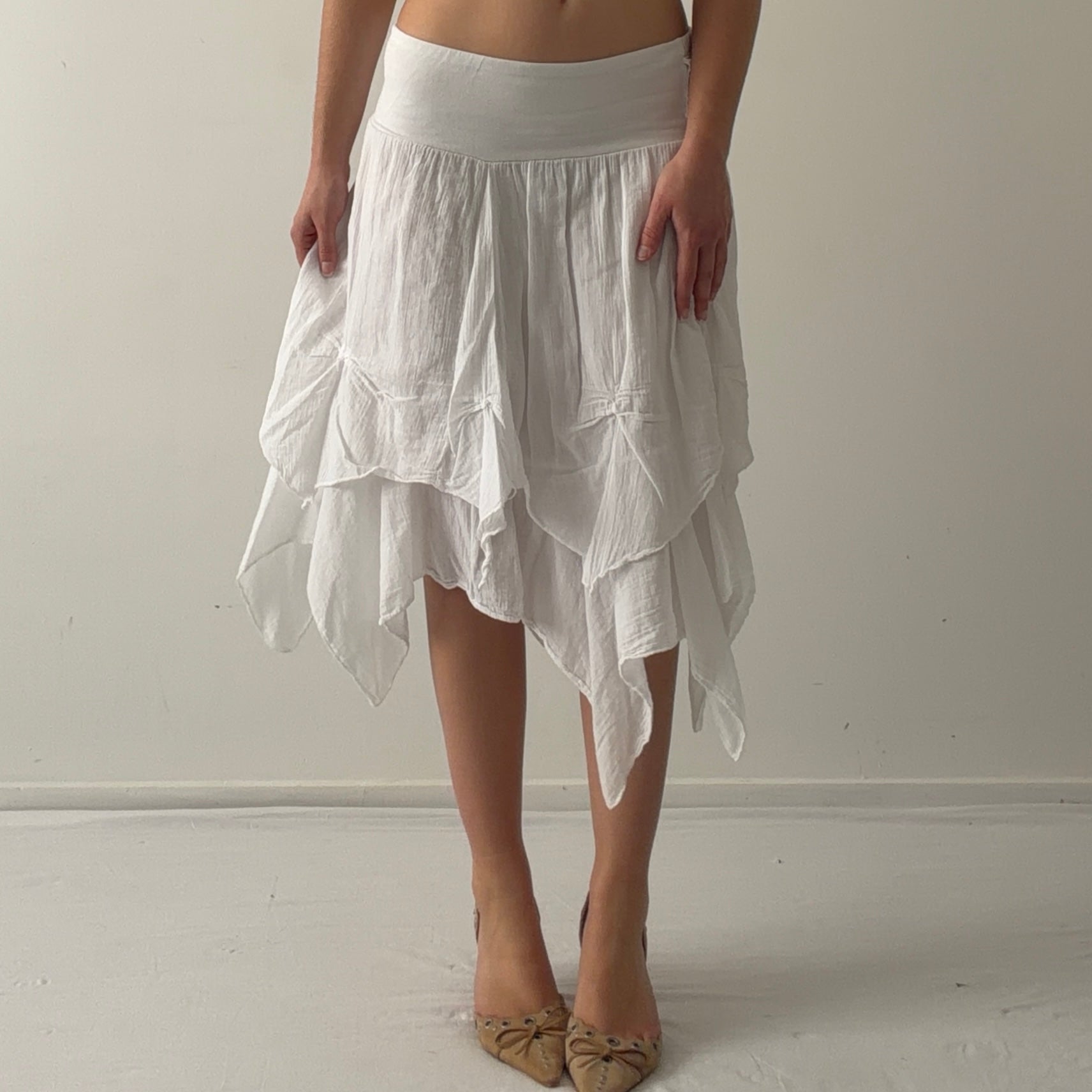 Italian Asymmetric Midi Skirt | S