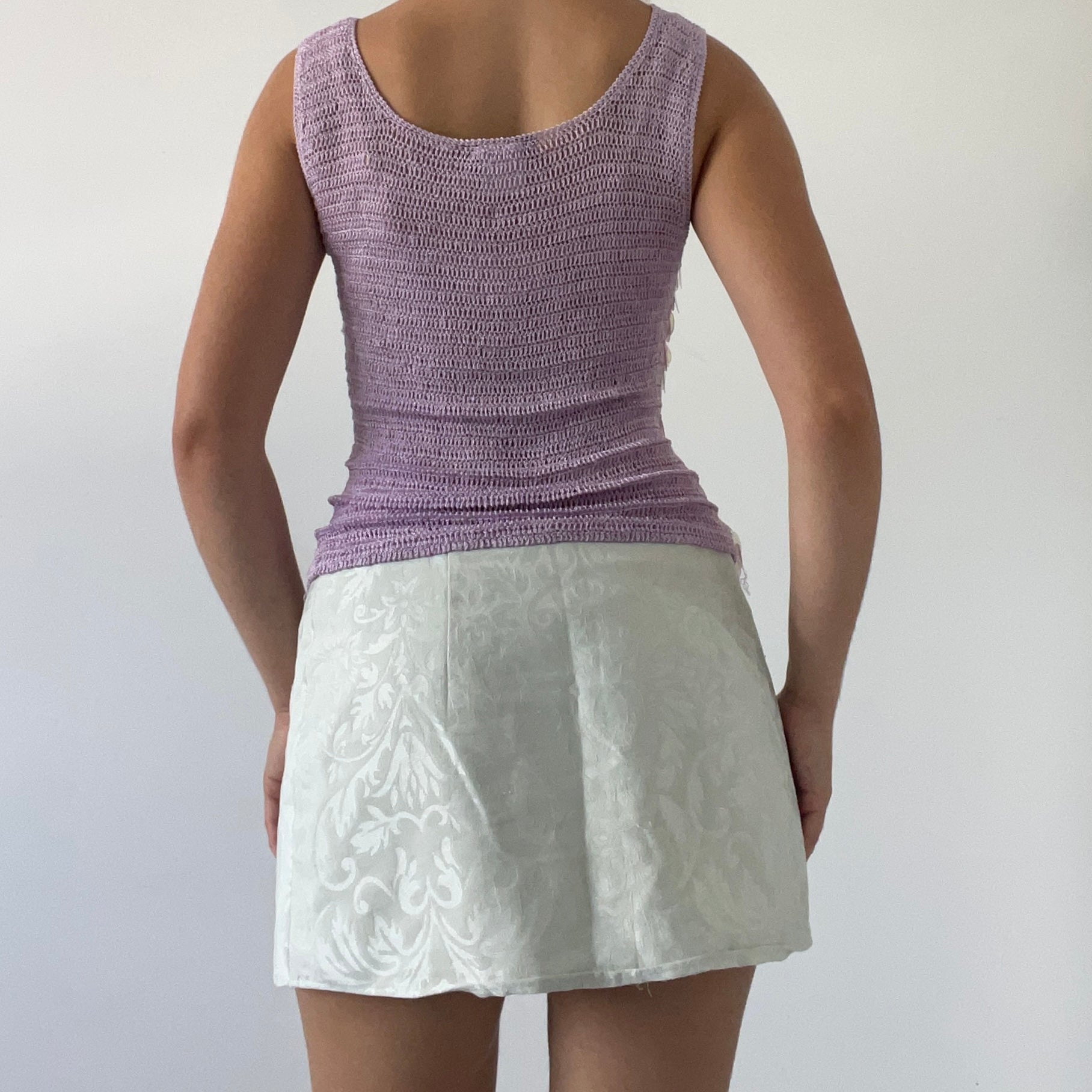 00s Crochet Sequin Top | M