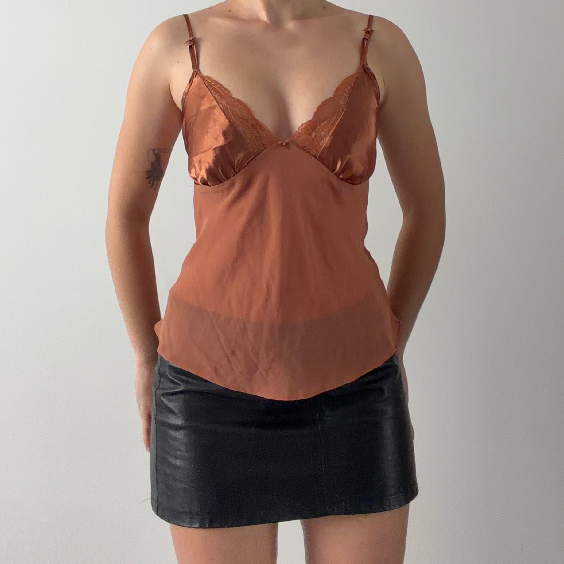 Gilligan & O'Malley Satin Babydoll Top | S