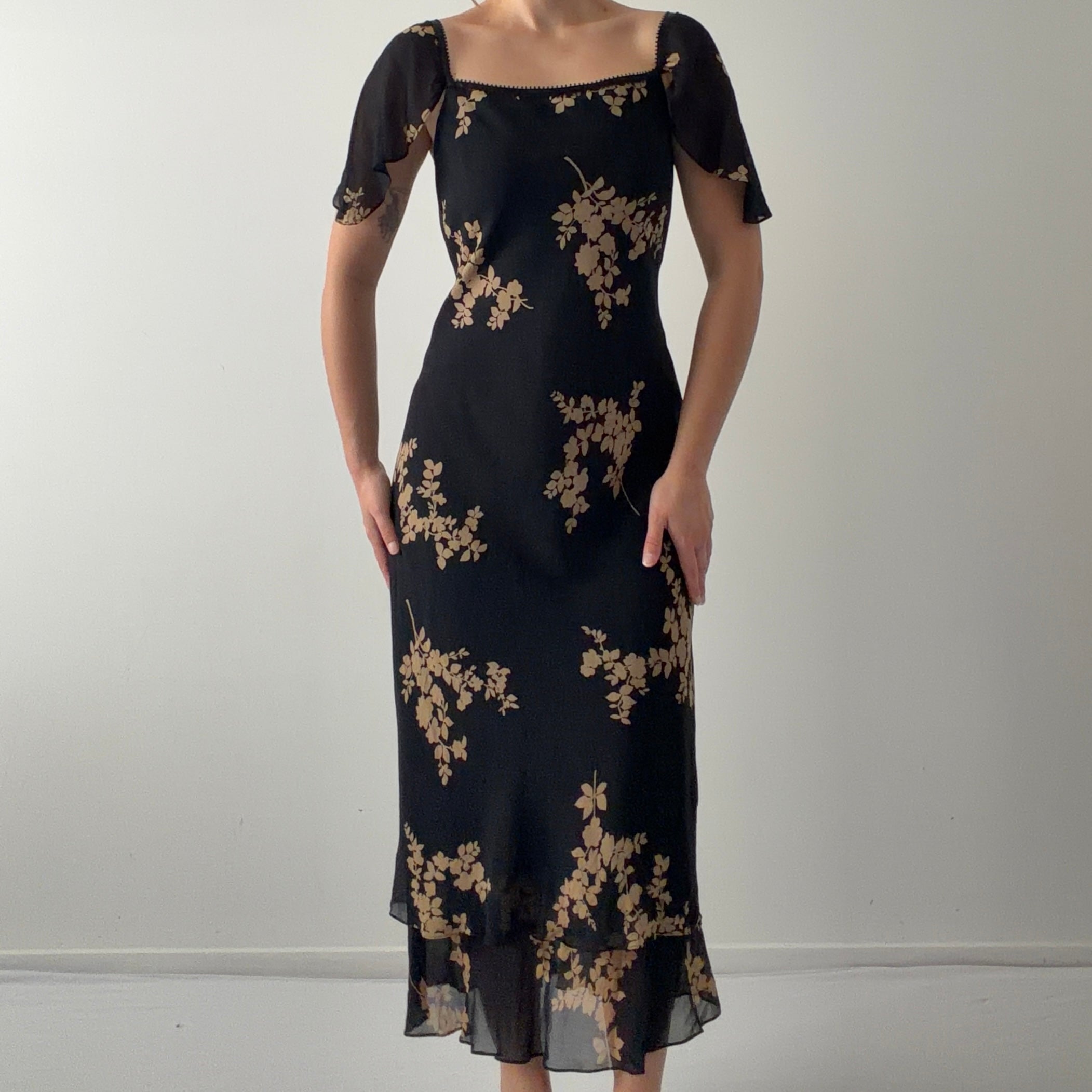 David Warren New York Silk Midi Dress | 10-12