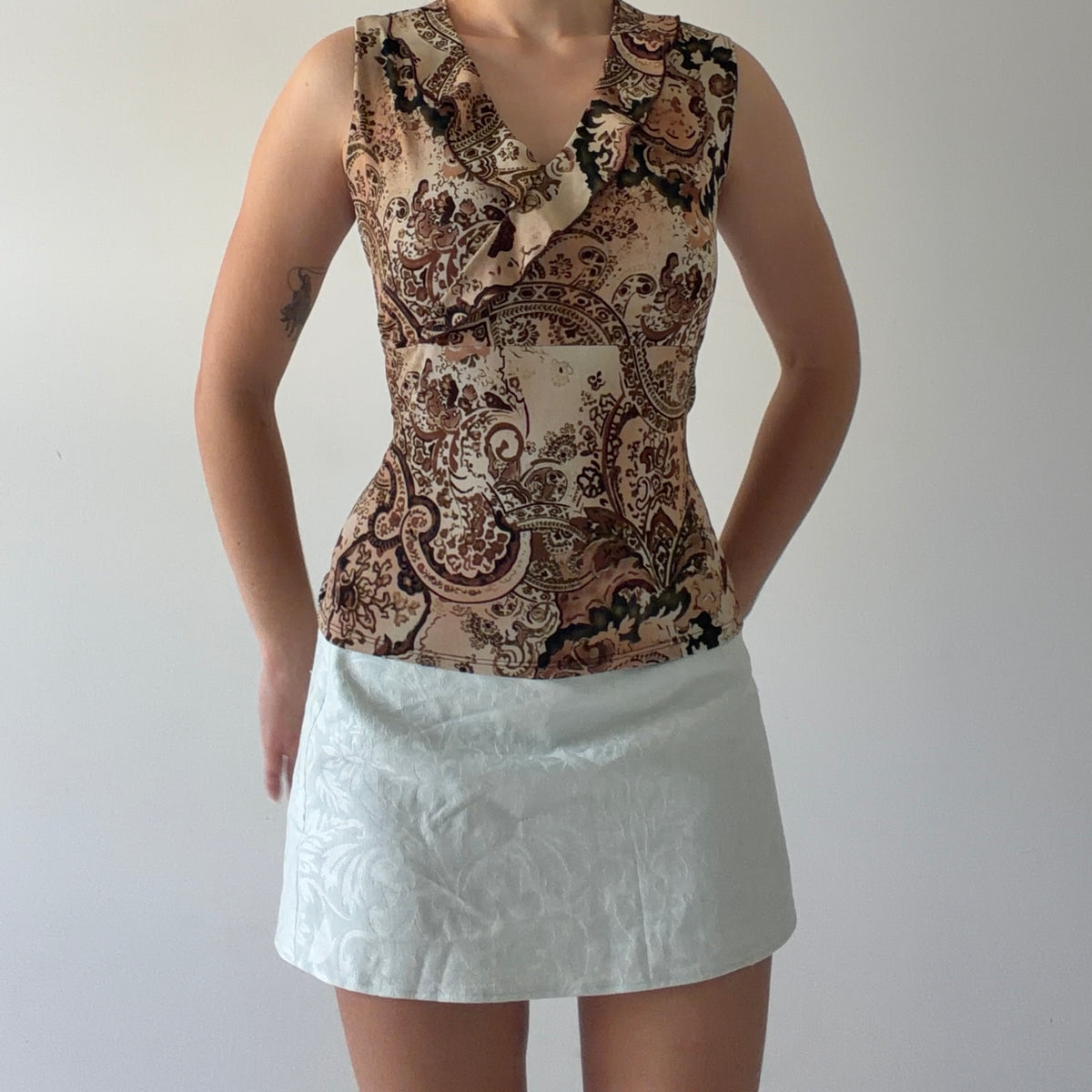 MKM Paisley Ruffle Cami | L