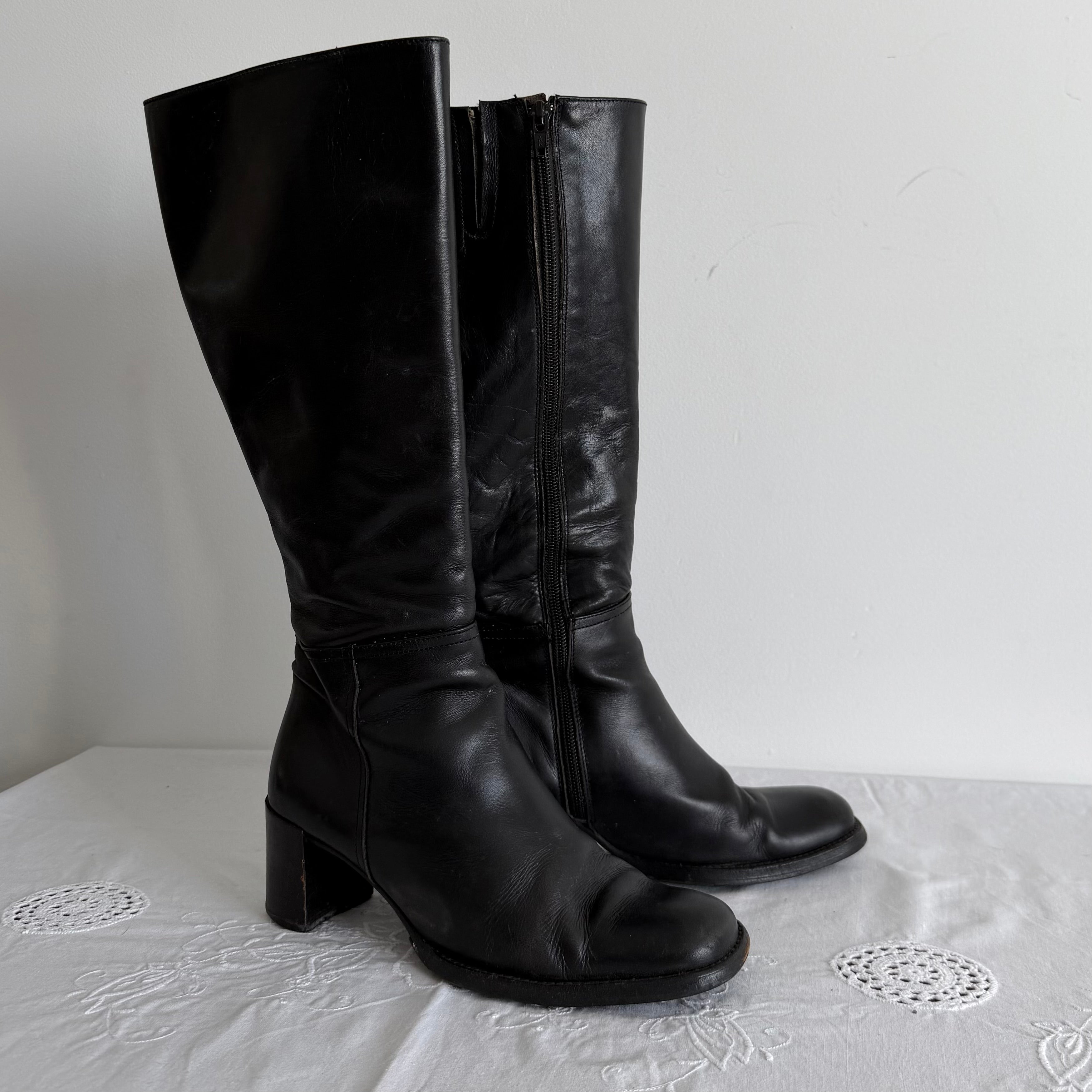 90s Square Toe leather Boots | EU 36 / US 5 / UK 3