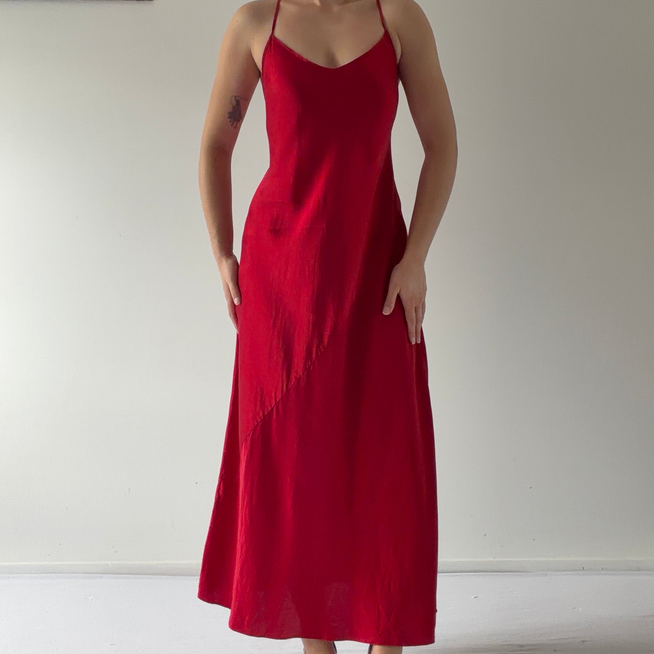 Valarie Stevens Silk Midi Slip Dress | M