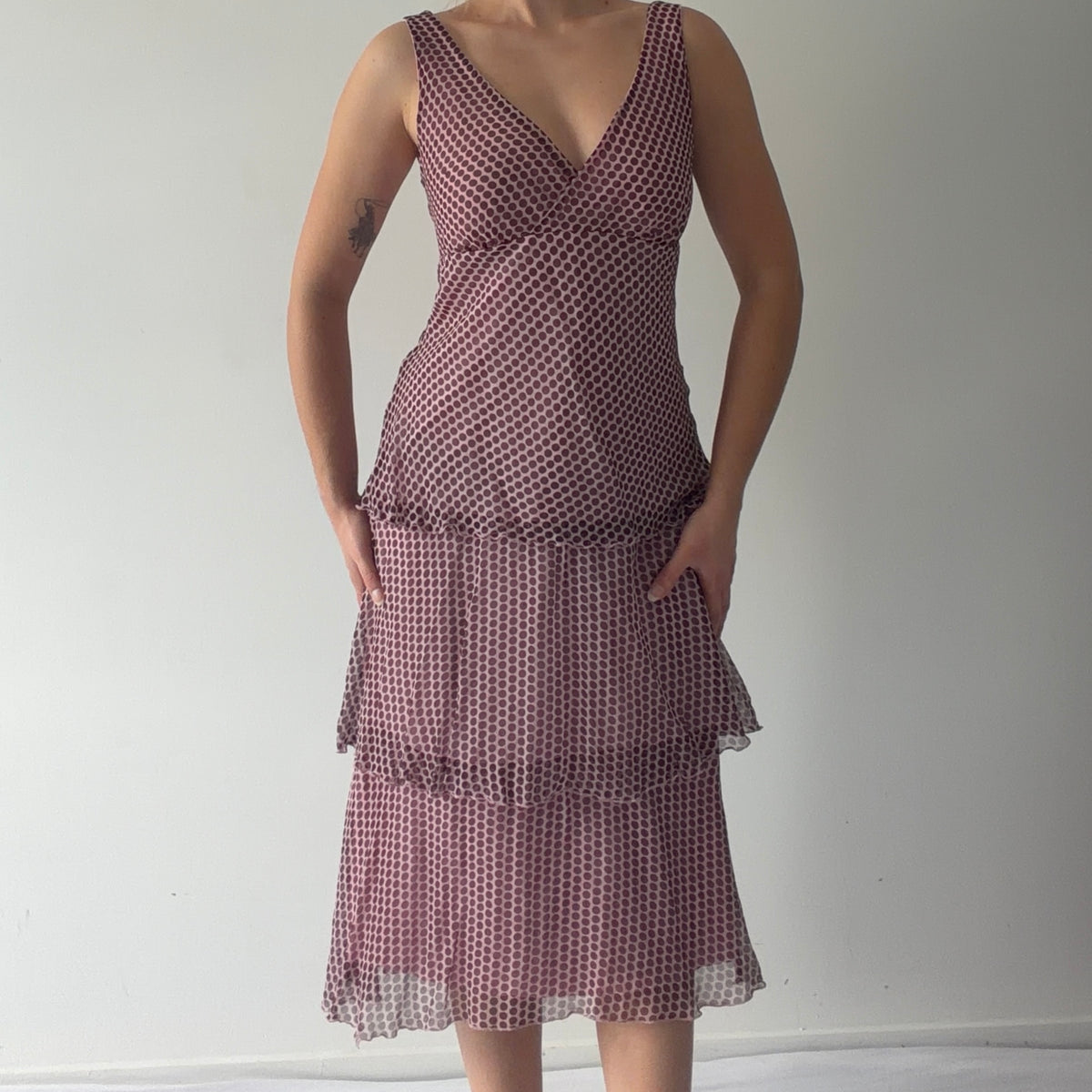 Jonathan Martin Silk Tiered Midi Dress | M-L