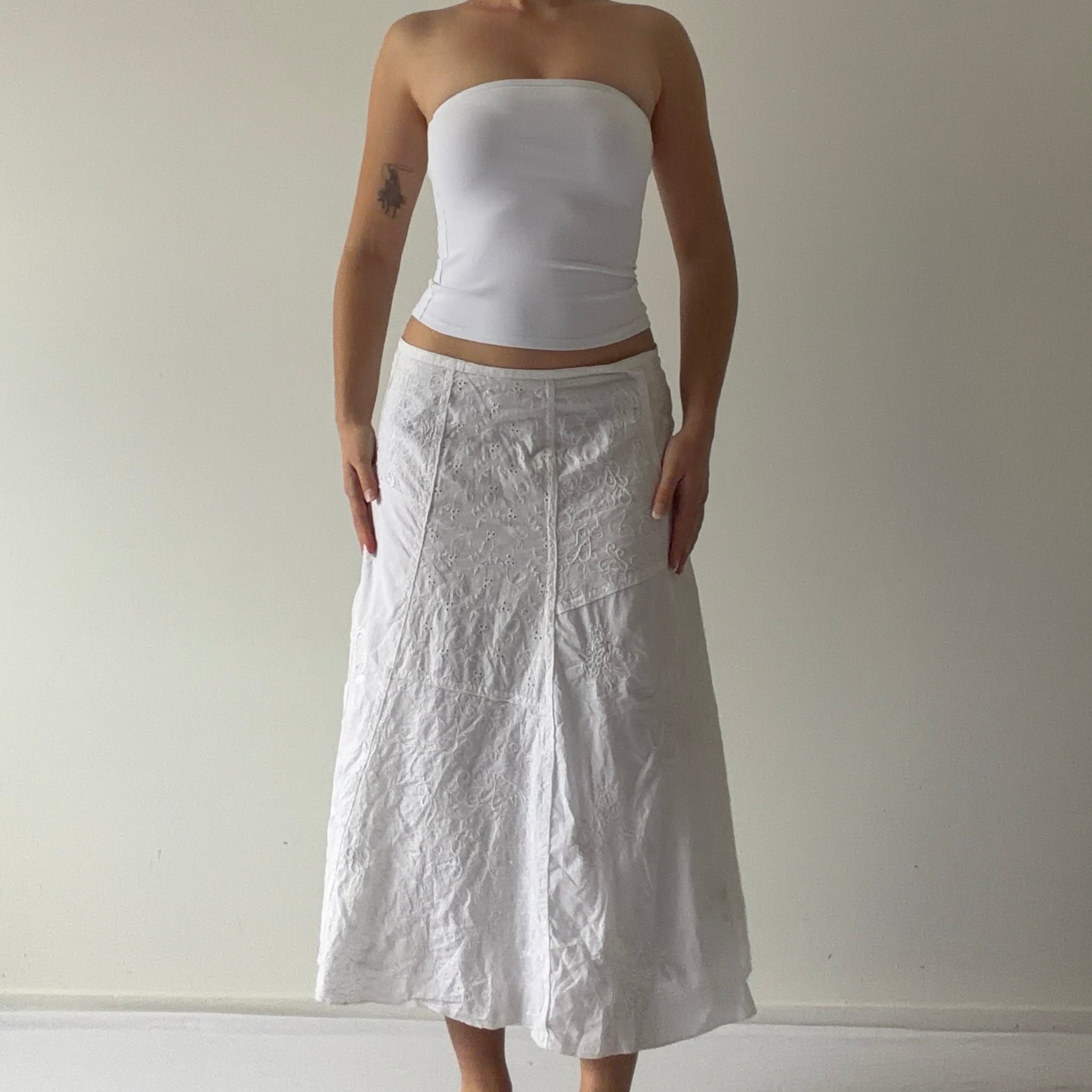 Chicos Emroidered Skirt | 10-12