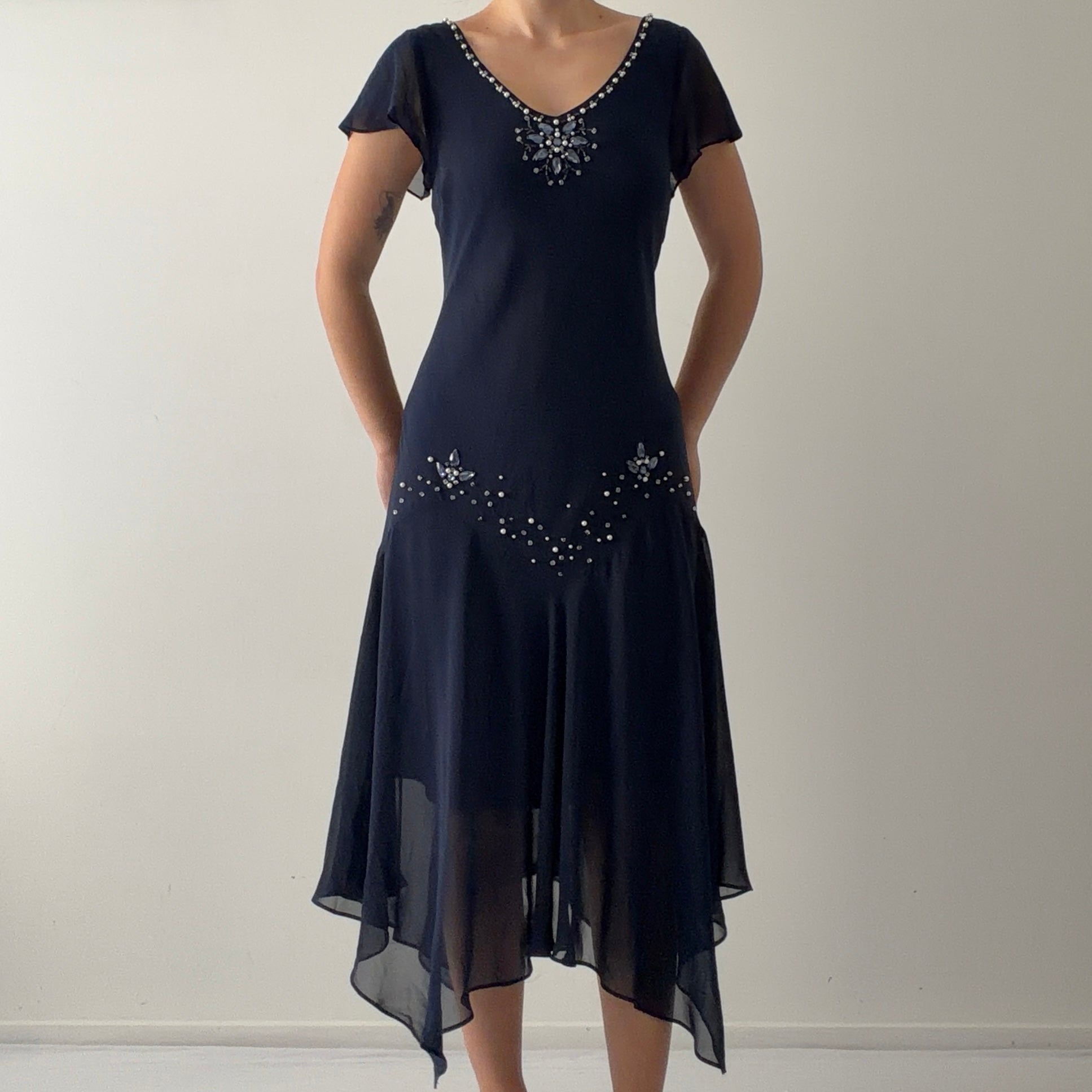 S.L.fashions Beaded Midi Dress | L