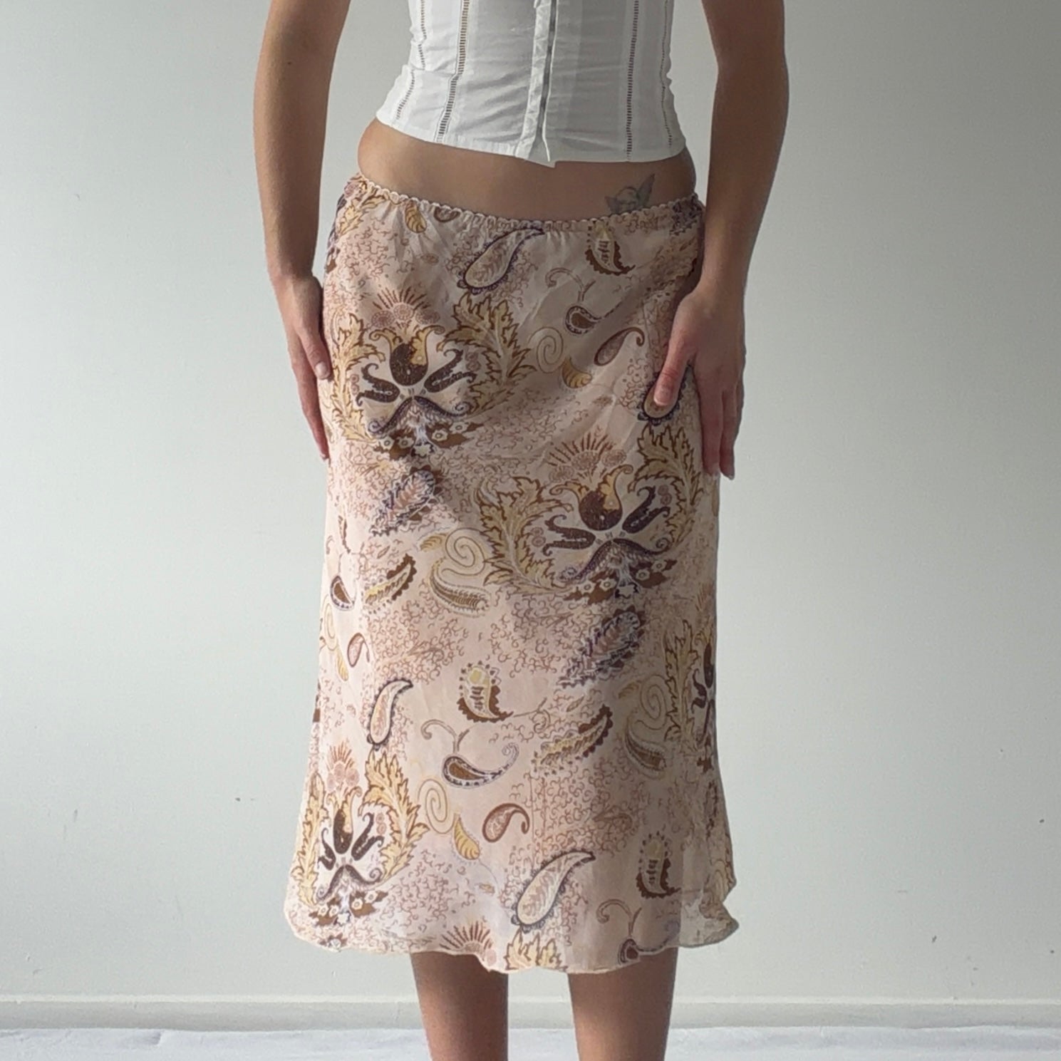 Floral Paisley Midi Skirt | M