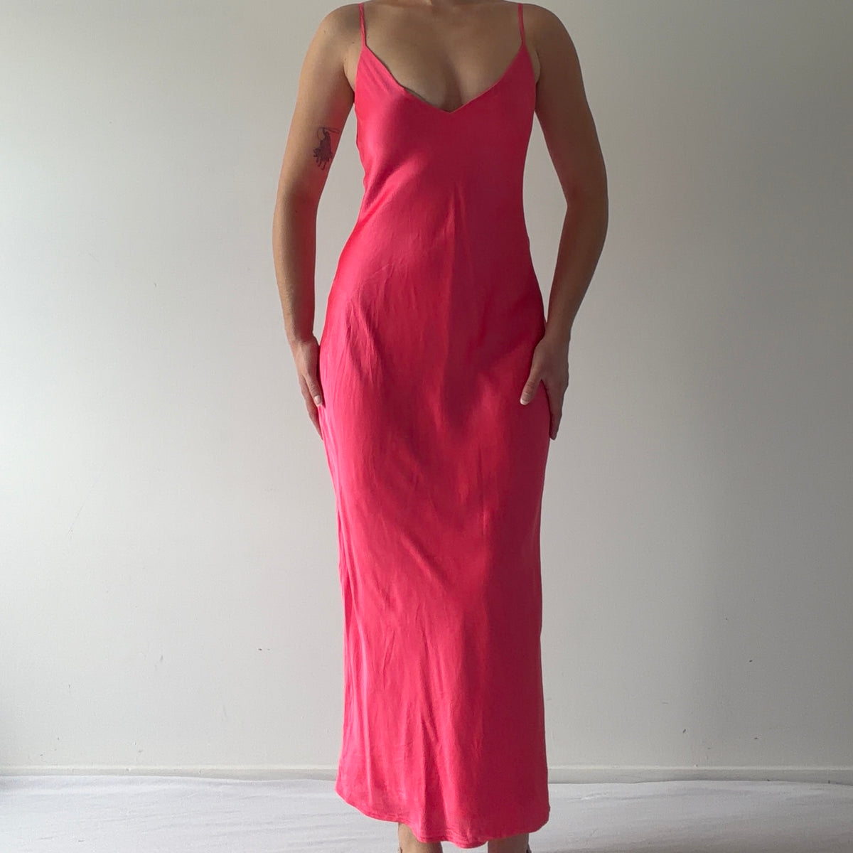 L'agence Iridescent Pink Maxi Dress | M