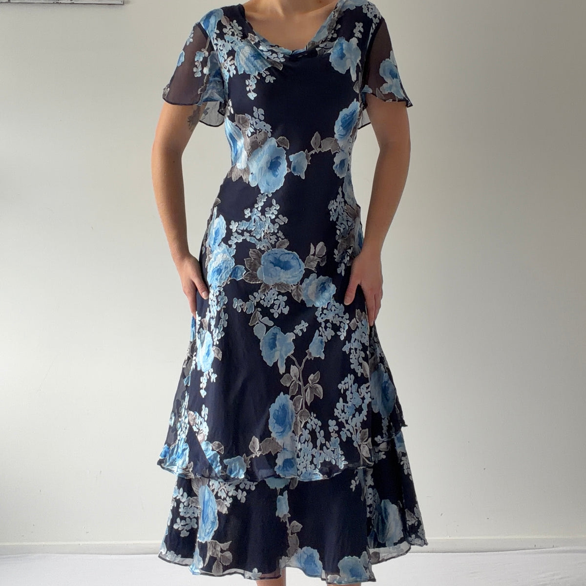 Jacques Vert Floral Midi Dress | L