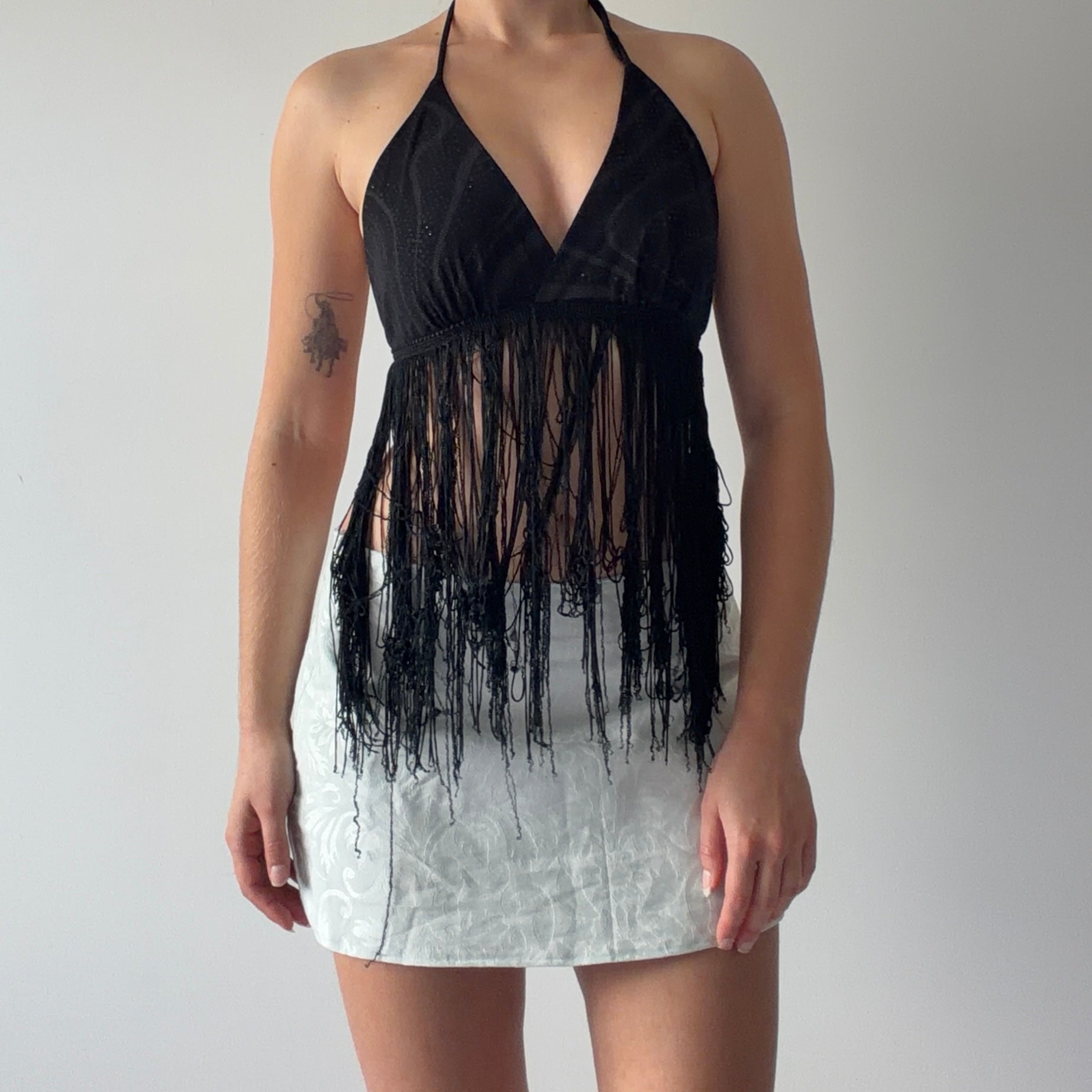 Rave Moda Fringe Halter | S