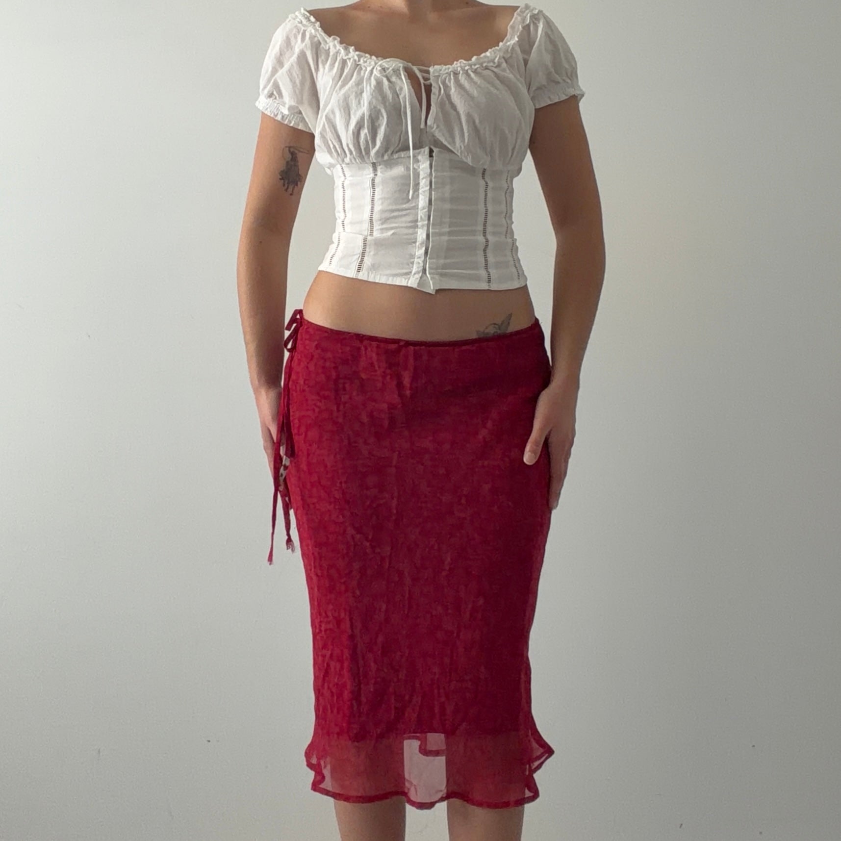 Iz Byer Floral Midi Skirt | 6-8
