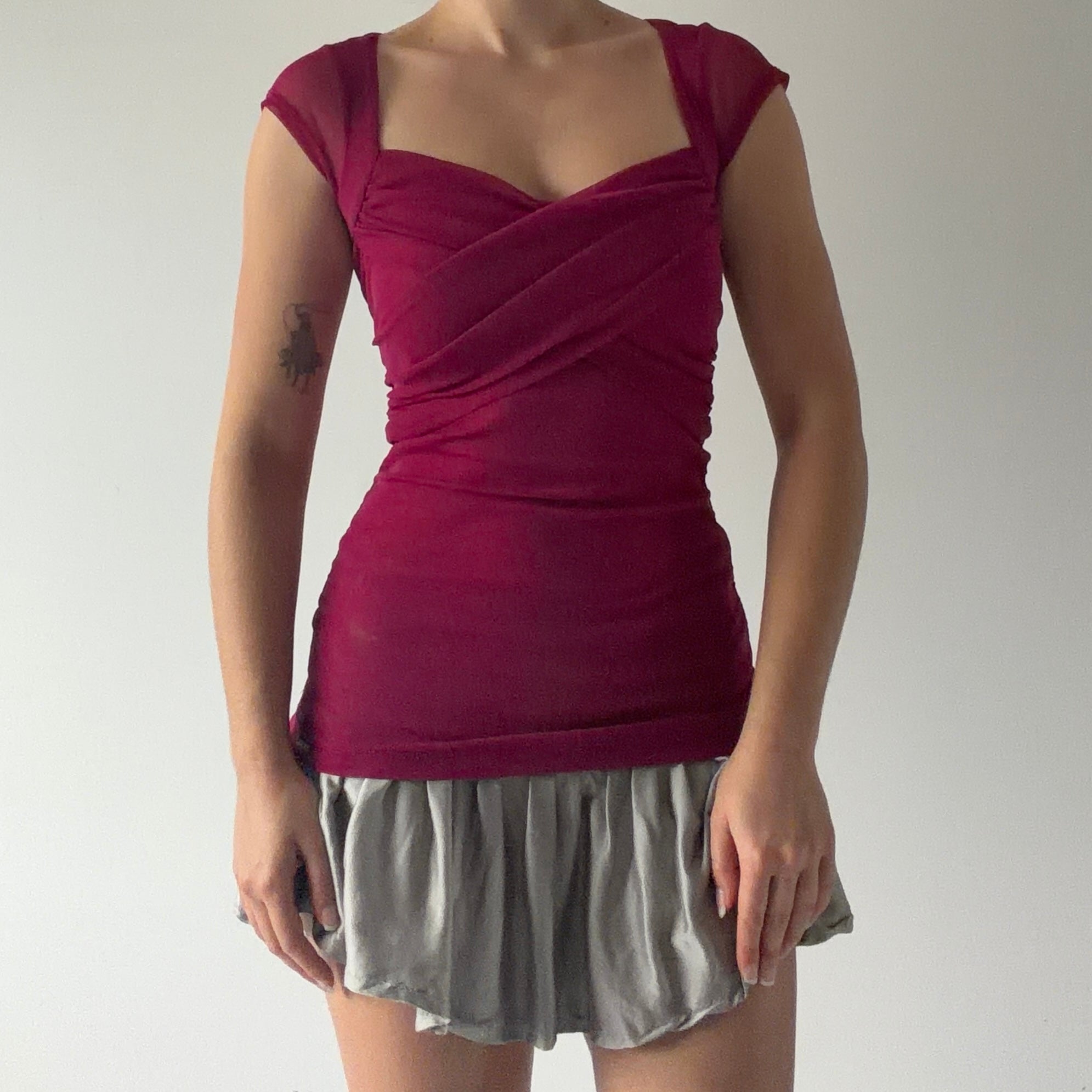 Guess Mesh Babydoll Top | S