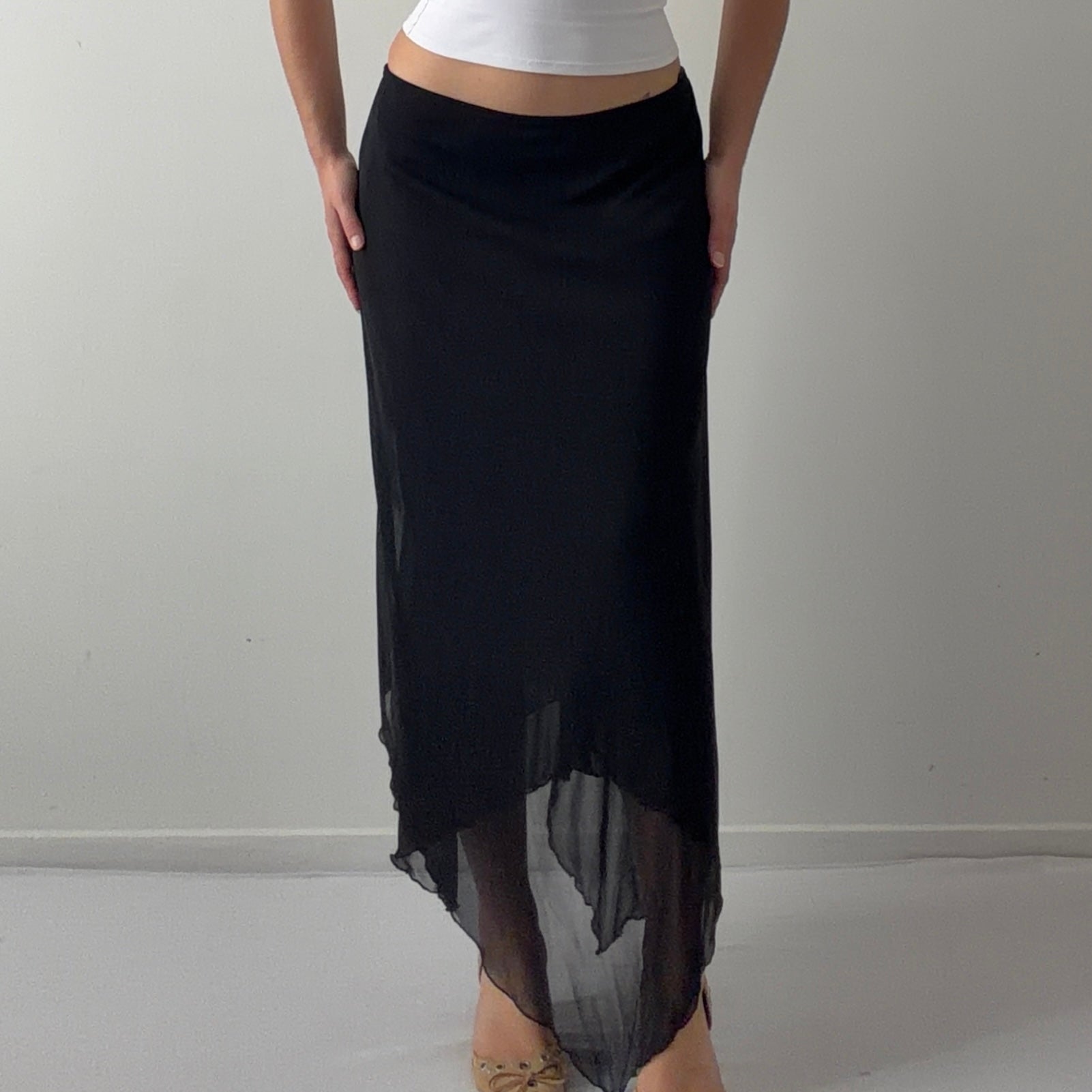 Connected Apparel Maxi Asymmetric Skirt | S