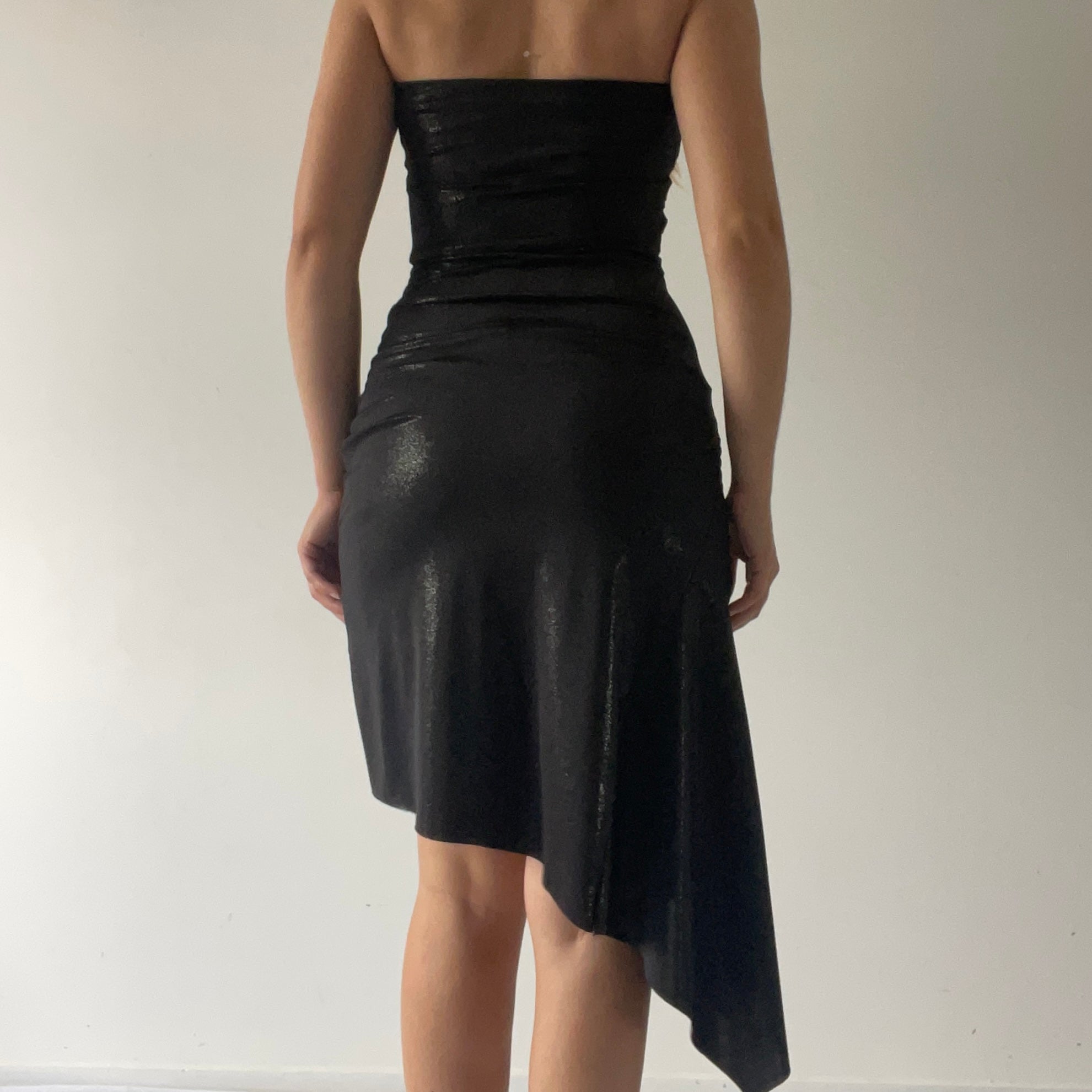 Strapless Asymmetric Midi Dress | 6-8