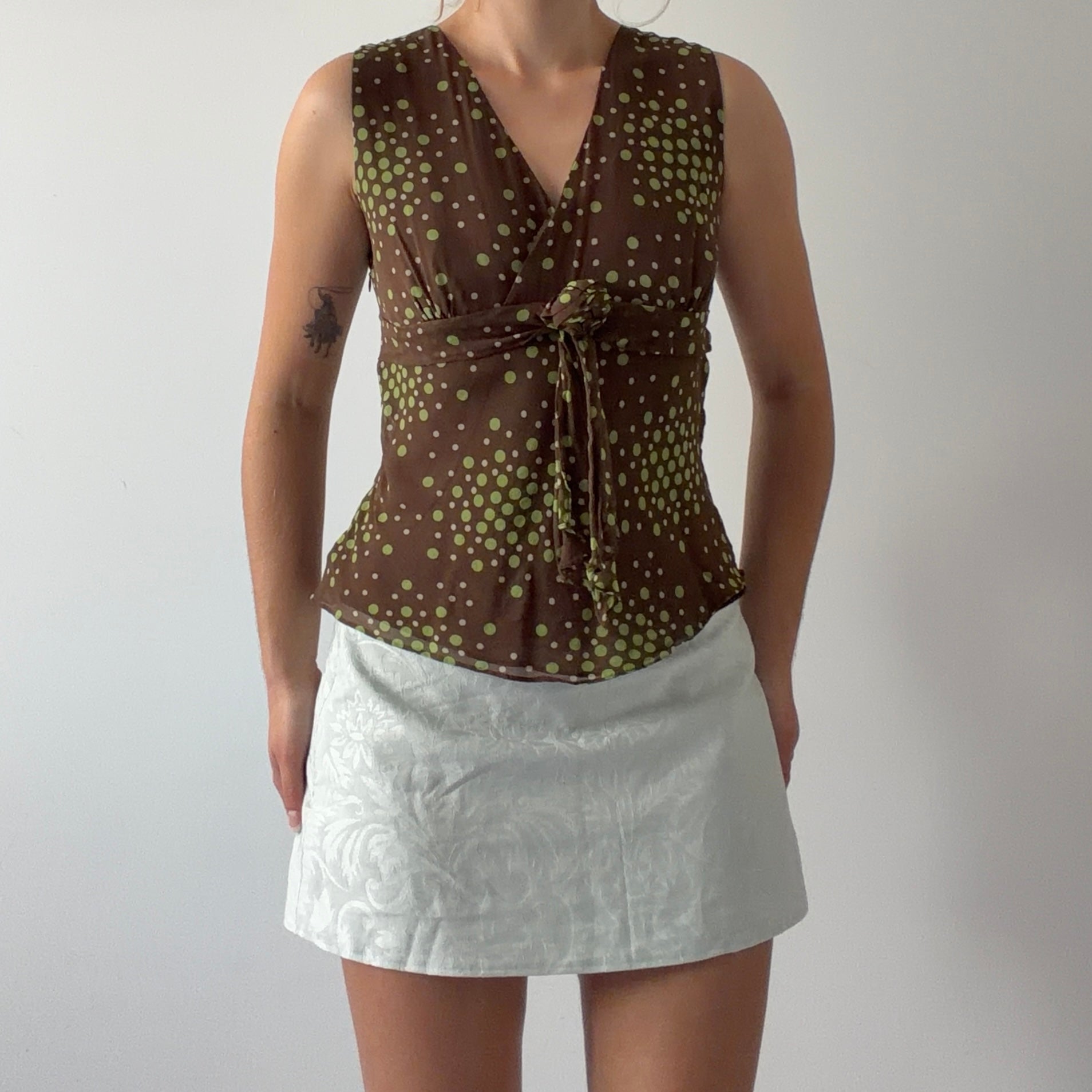 Anne Carson Silk Babydoll Top | 8-10