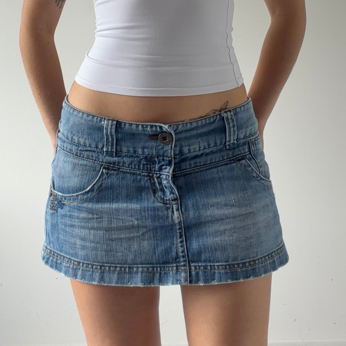 Bershka Micro Mini Denim Skirt | S