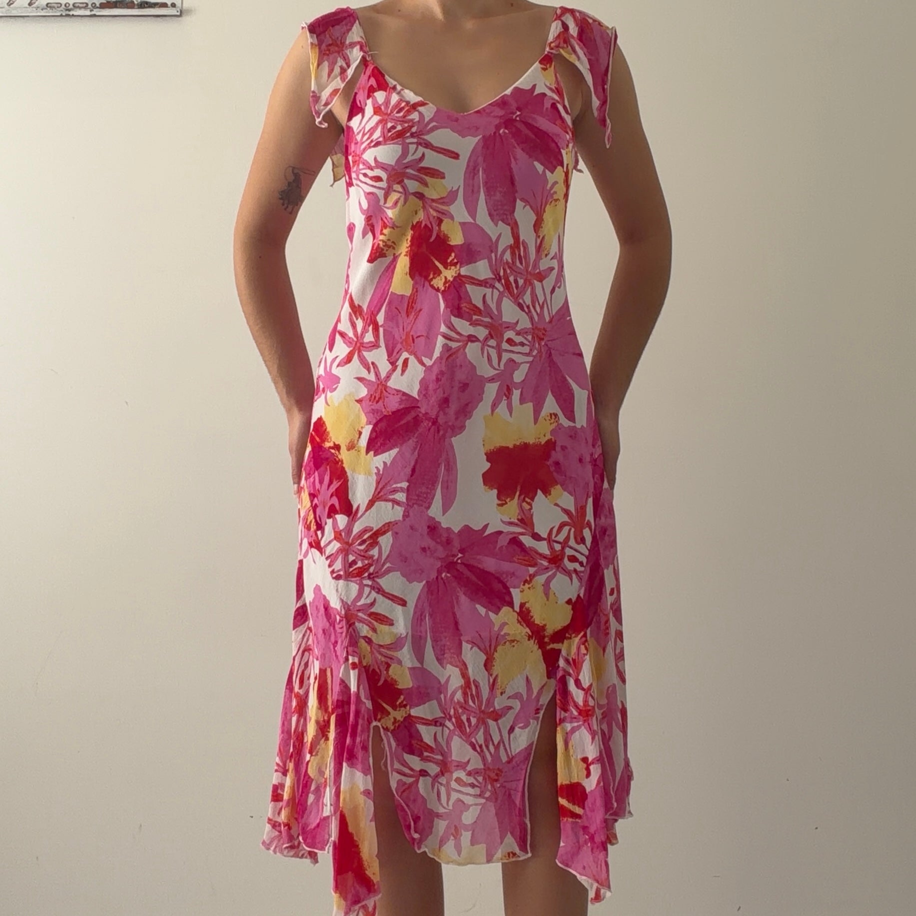 French Asymmetric Floral Dress | 10-12