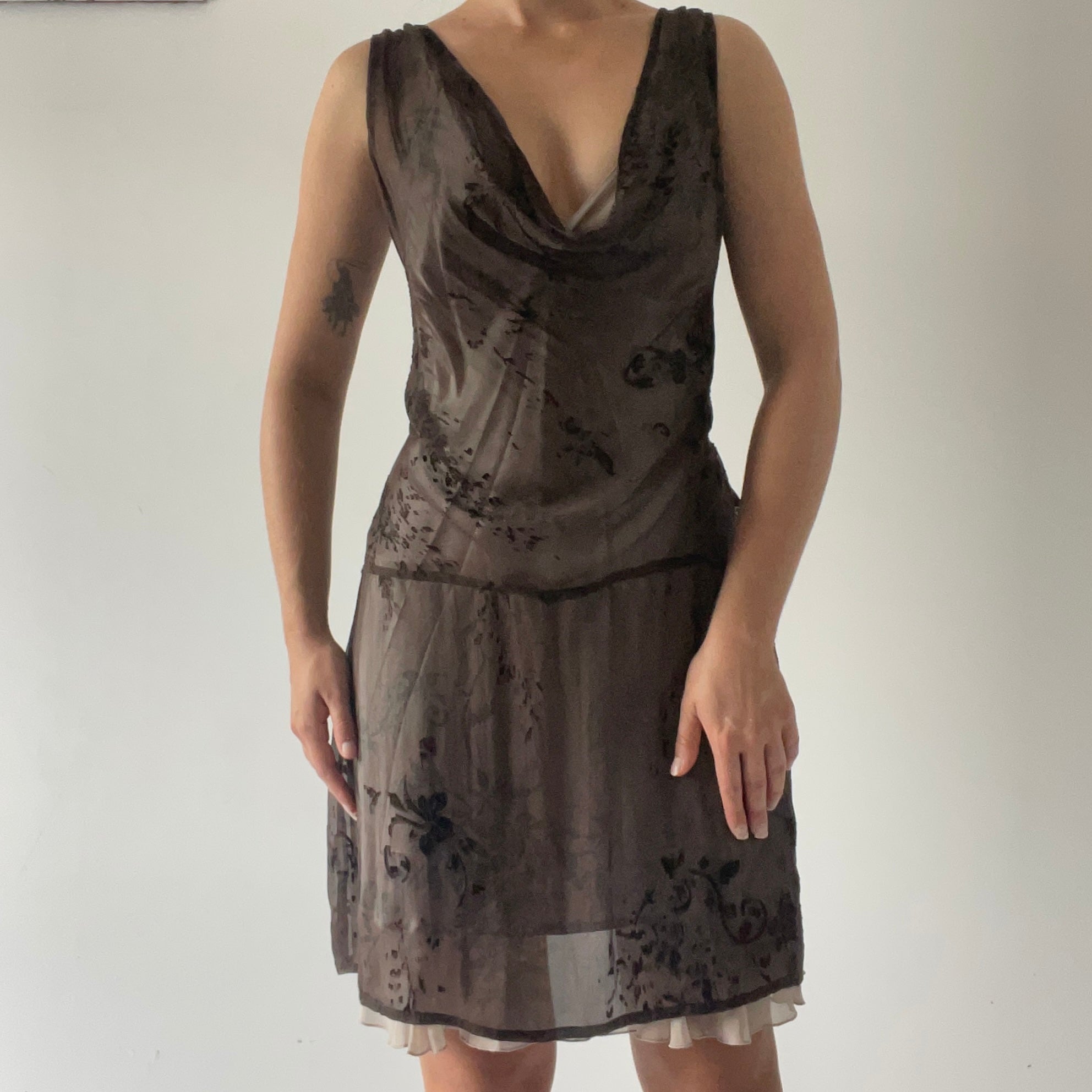 00s Max Cowl Slip Dress | 8-12