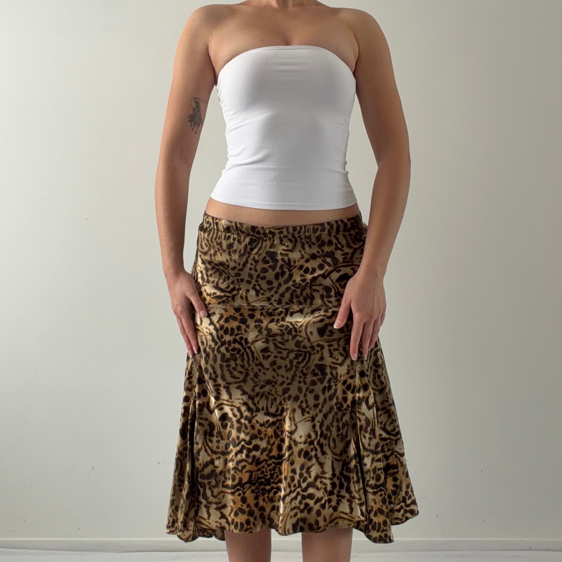 Dana Buchman Leopard Silk Skirt | L