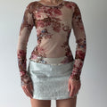 Paisley Floral Mesh Top | M