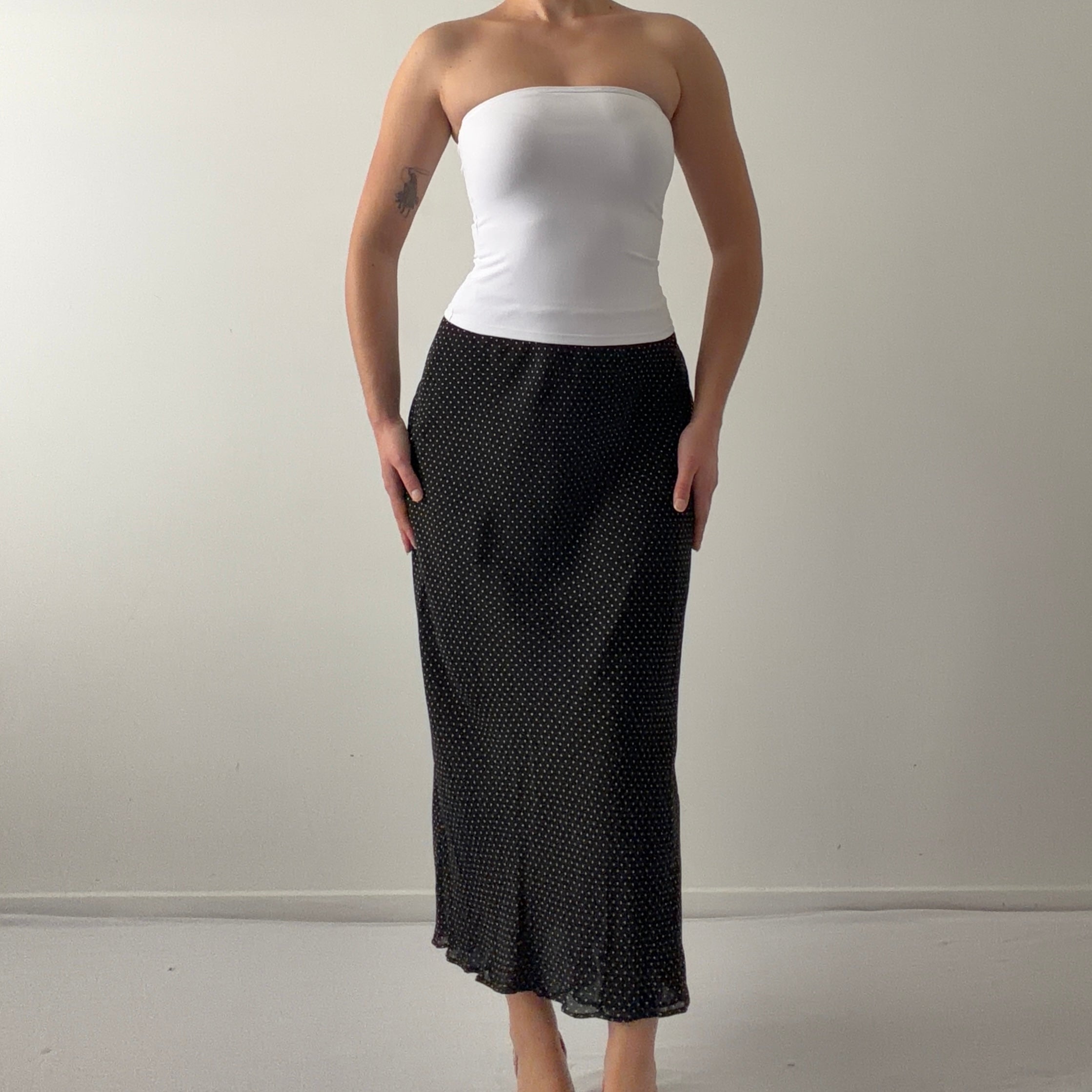 Ann Taylor Silk Polka Dot Maxi Skirt | XS